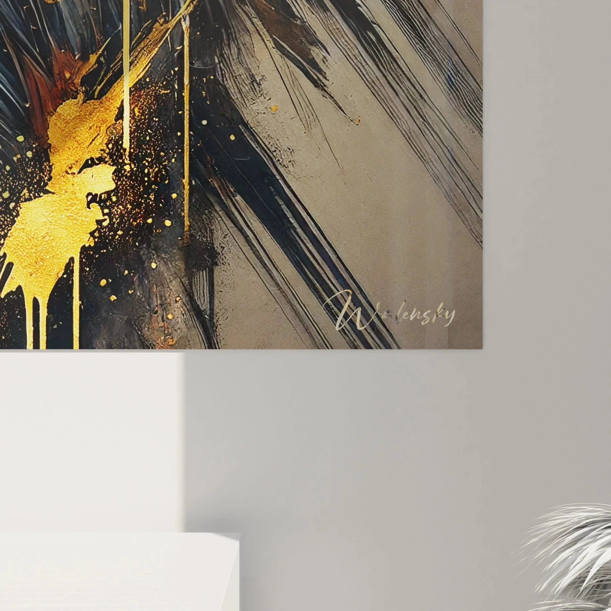 Gesamtansicht Wandbild Gorilla mit Rahmen - Primat Portrait für moderne Wandgestaltung