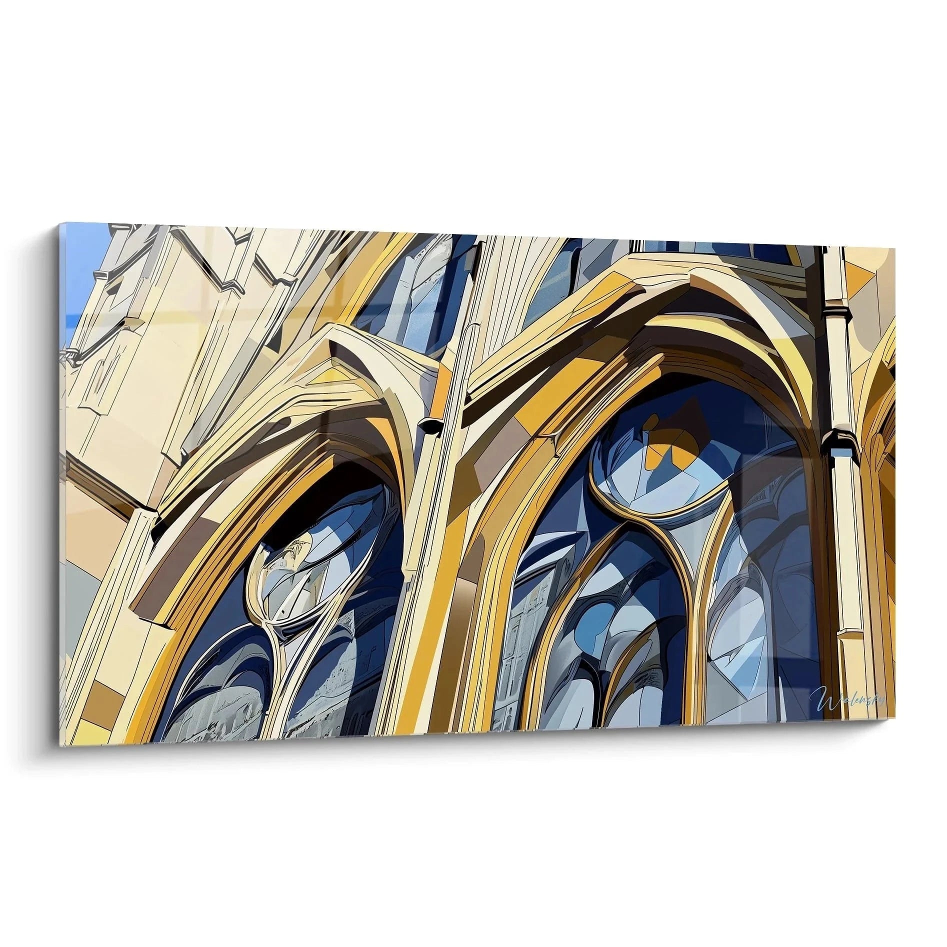 Wandbild gotische Kathedrale mit Spitzbögen in impressionistischem Stil, Claude Monet Edition
