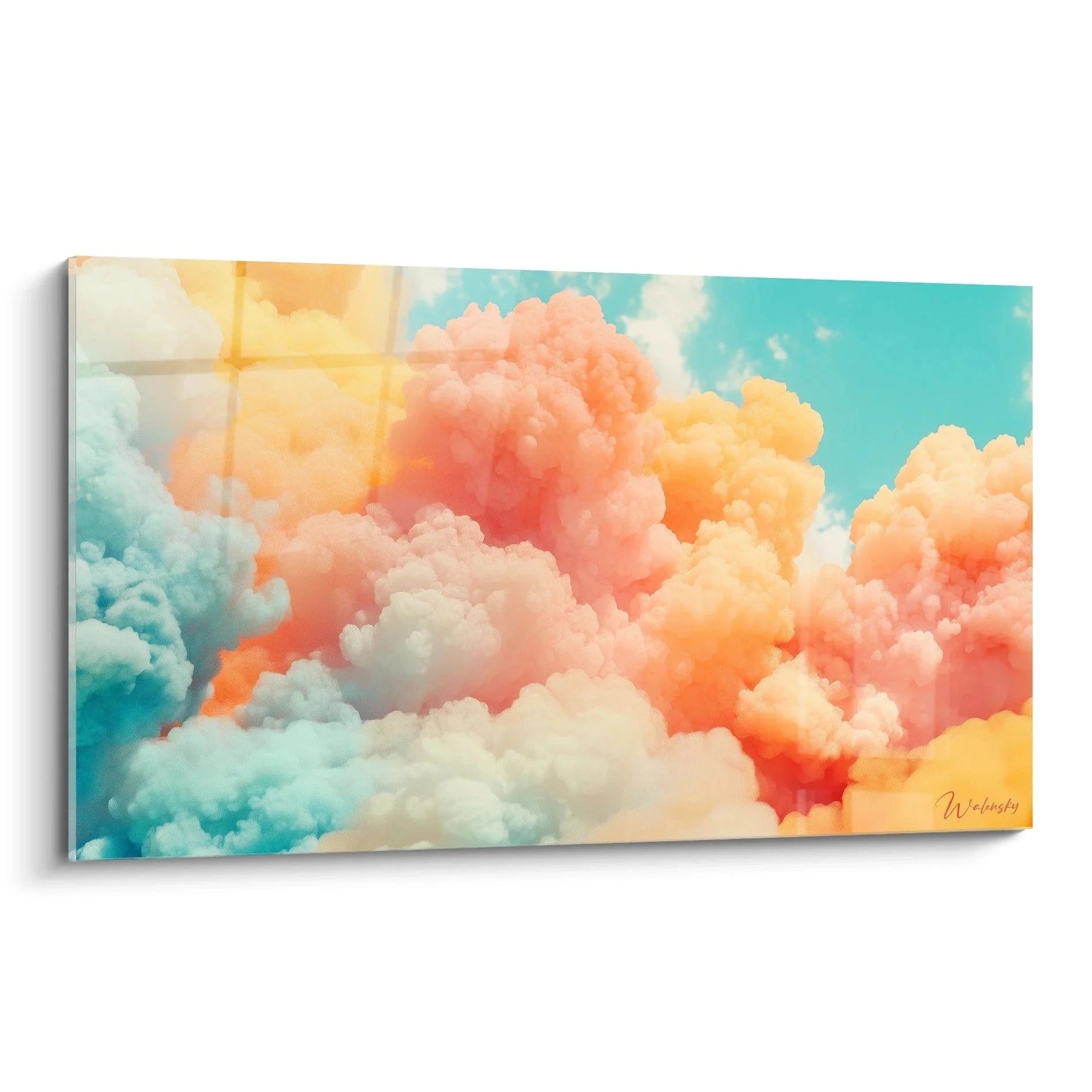 Expressionistisches Wandbild mit träumenden Himmelswolken in Pastelltönen - Edition Expressionismus