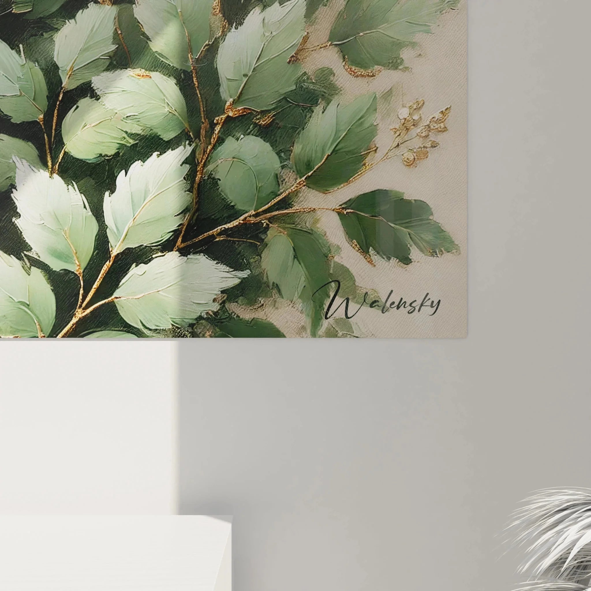 Wandbild Hirschkuh Gesamtansicht im Blätterwald - hochwertiges XXL Tierposter für moderne Räume