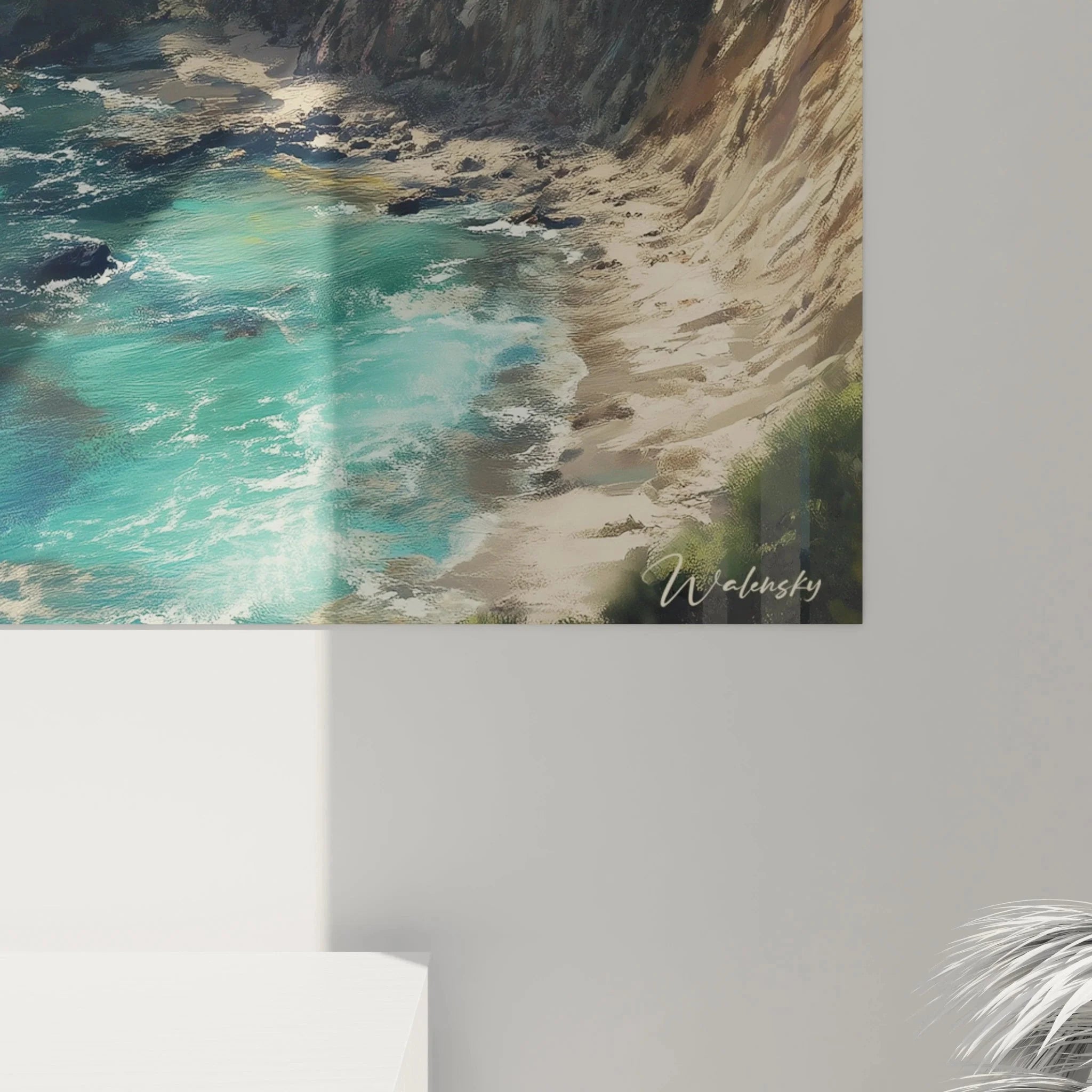 Gesamtansicht Wandbild Küstenlandschaft - dramatische Pazifikküste als maritime Wanddekoration