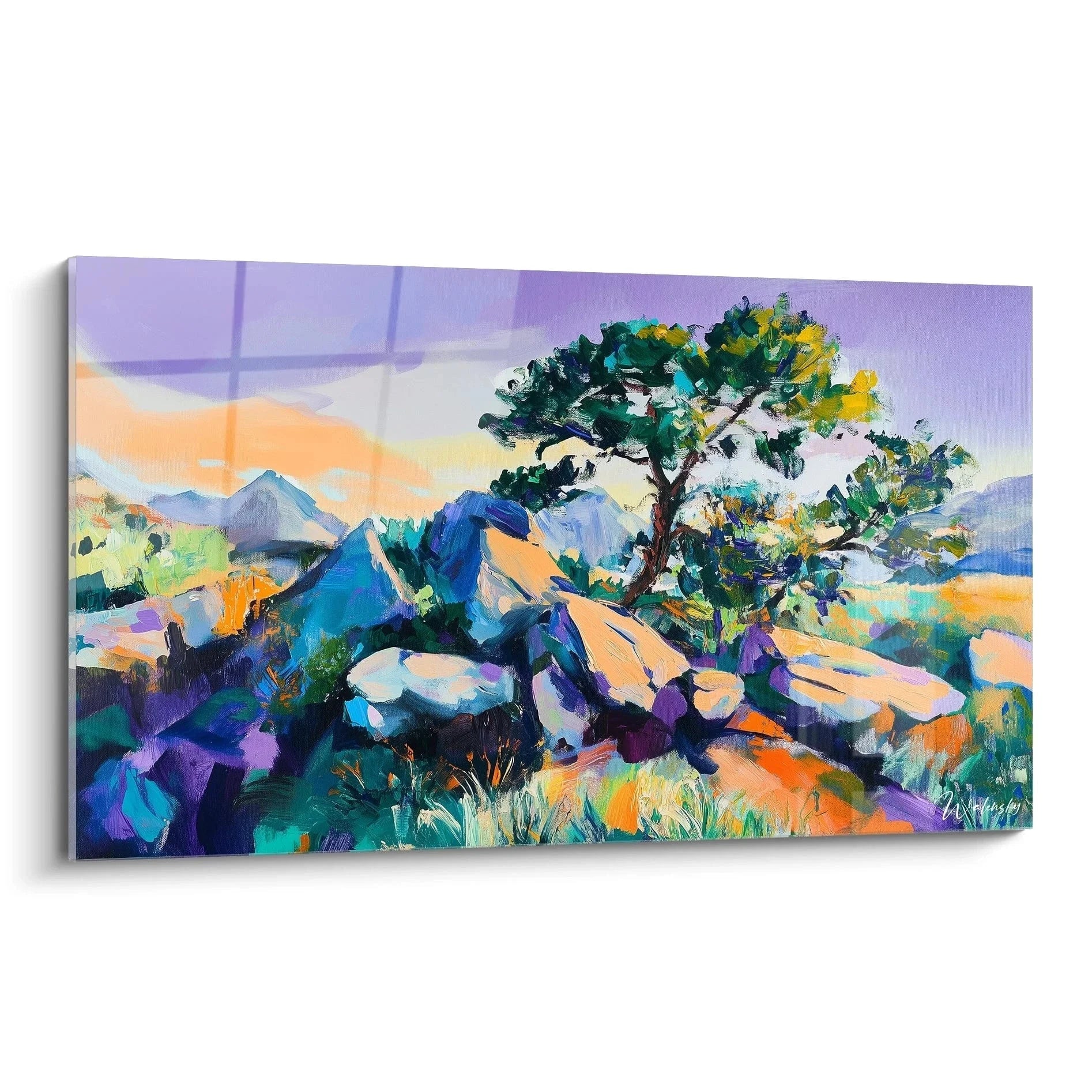 Wandbild Landschaft mit Baum Provence Stil Alfred Sisley Edition mediterrane Wandkunst