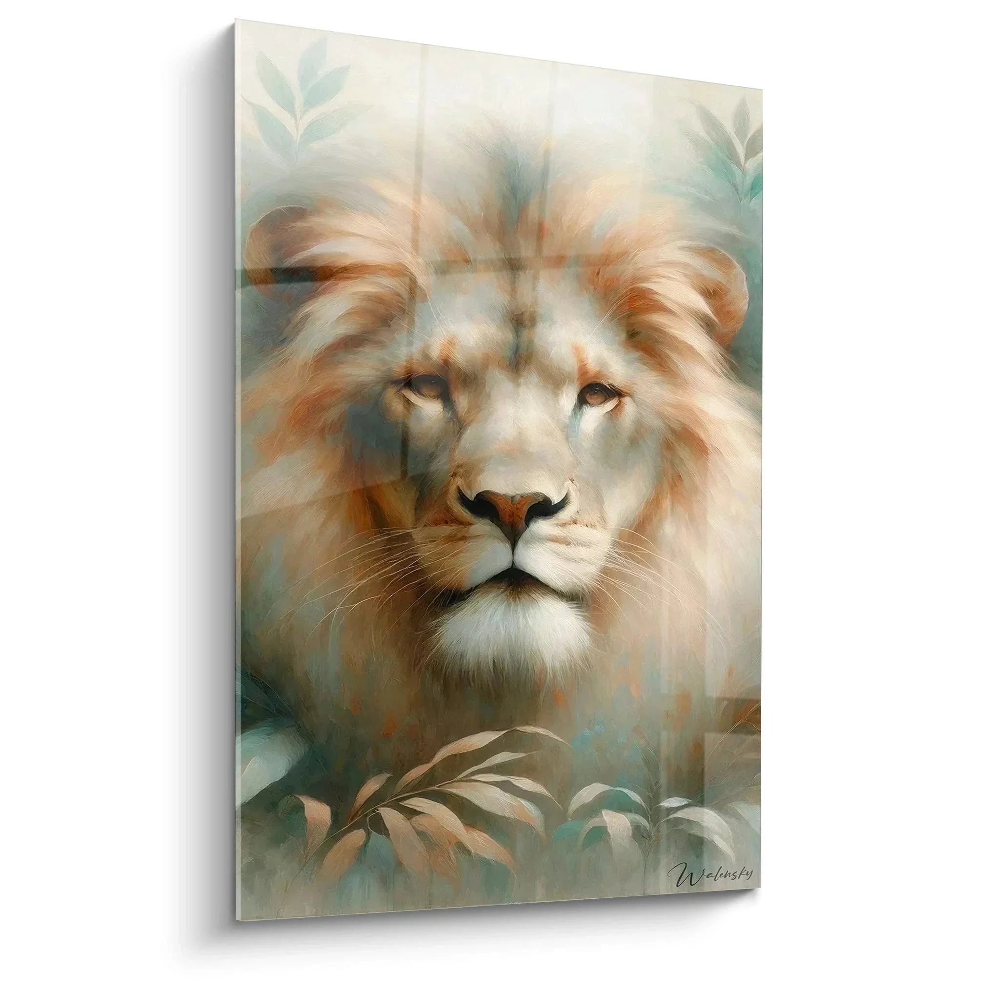 Majestätisches Wandbild Löwe mit königlichem Blick und warmen Erdtönen - Löwen Wandkunst XXL