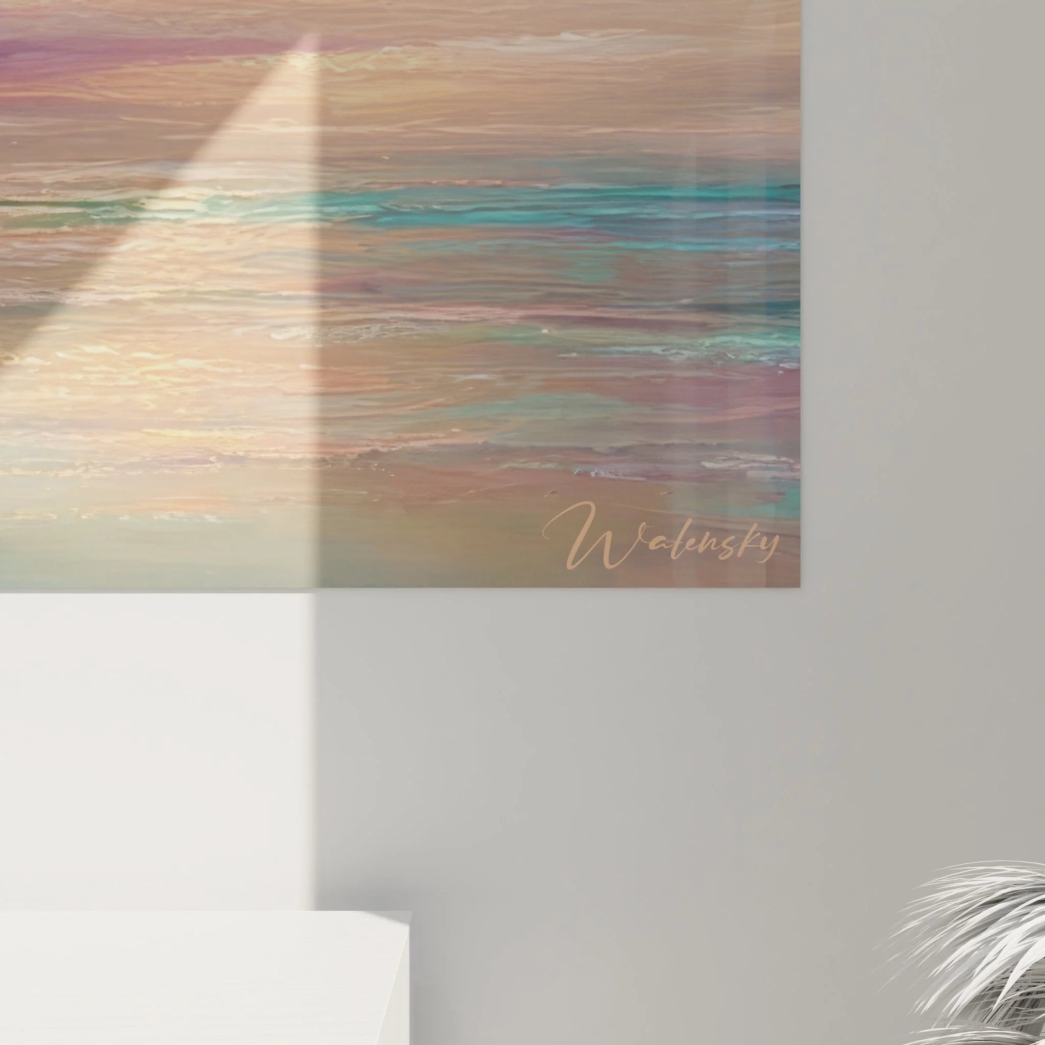 Gesamtansicht Wandbild Meereslandschaft Nordlicht - Premium XXL Kunstdruck für Wohnraumdekoration
