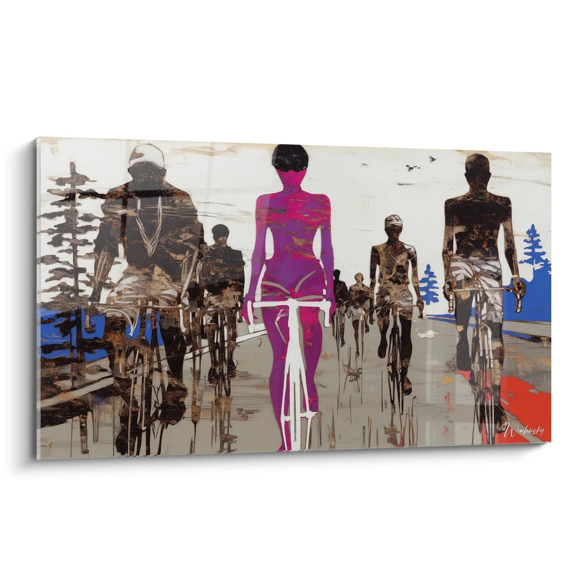 Wandbild Menschensilhouetten pink braun Vanitas Edition abstrakte Figuren moderne Kunst