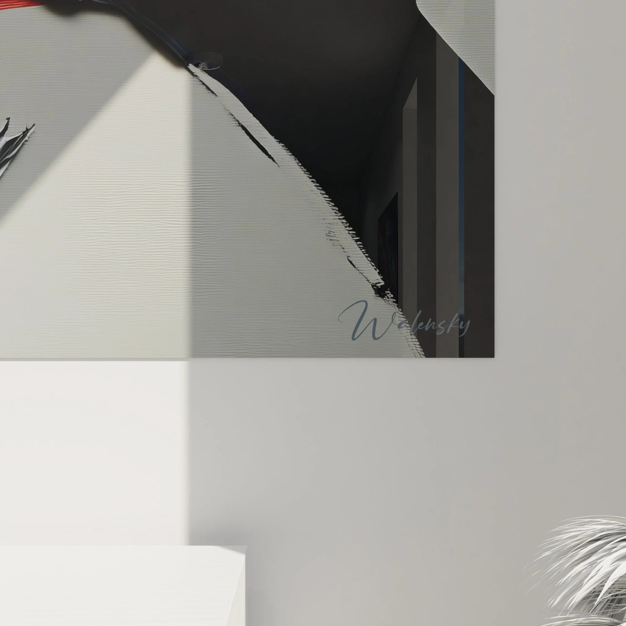 Gesamtansicht minimalistisches Wandbild abstrakte Bewegung - zeitgenössische Kunst für moderne Räume