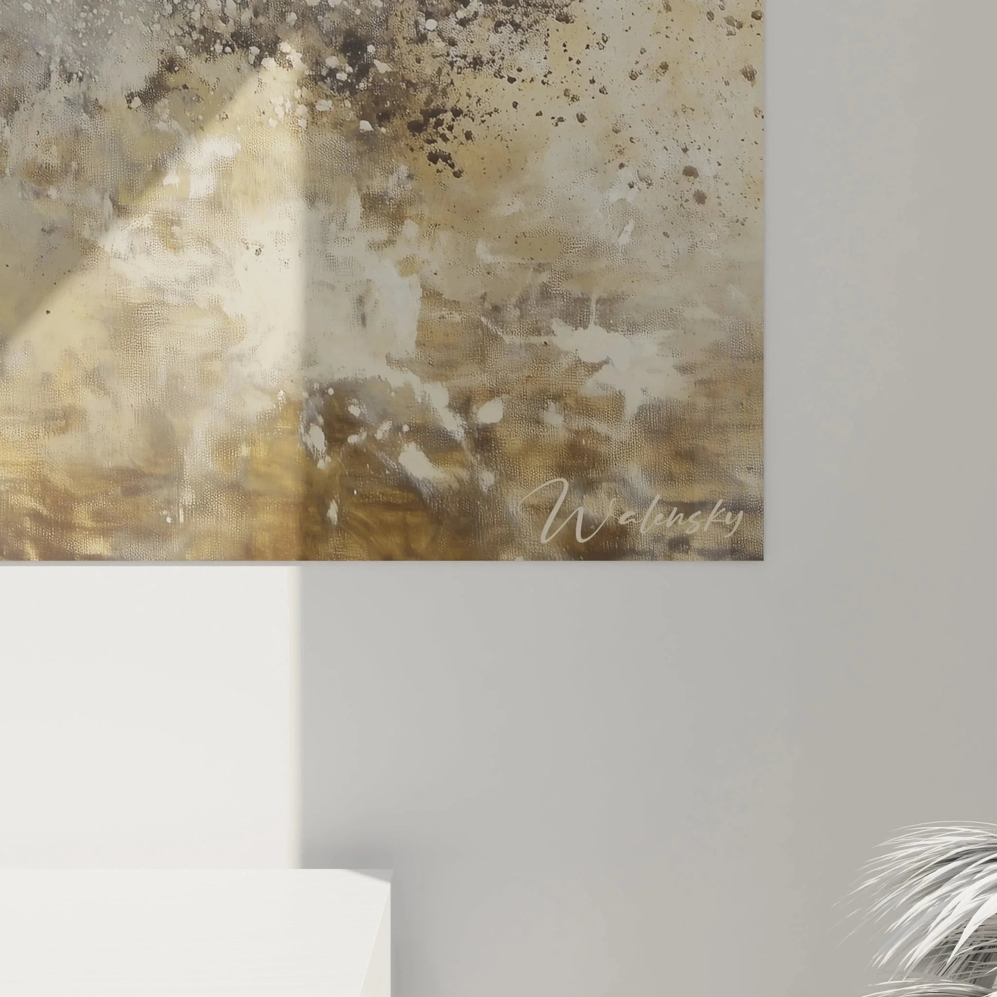 Gesamtansicht Wandbild Nashorn in Laufbewegung - komplette Tierdarstellung mit Savannenhintergrund