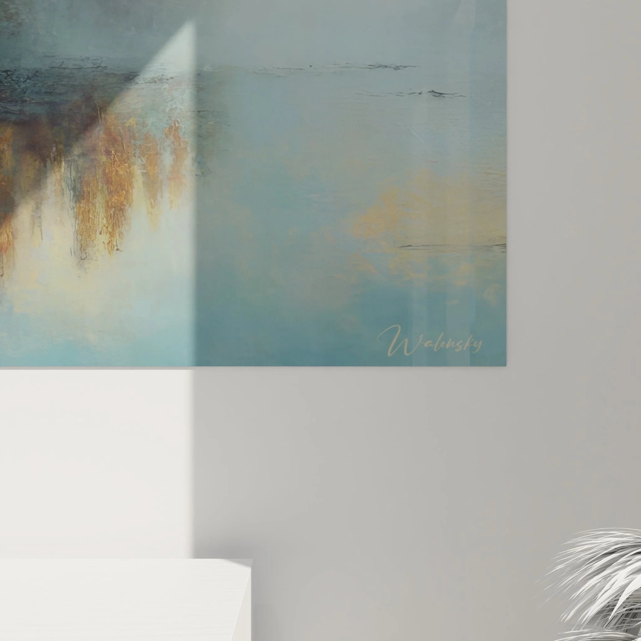 Gesamtansicht Wandbild Nebelsee mit herbstlicher Atmosphäre und Nebelstimmung