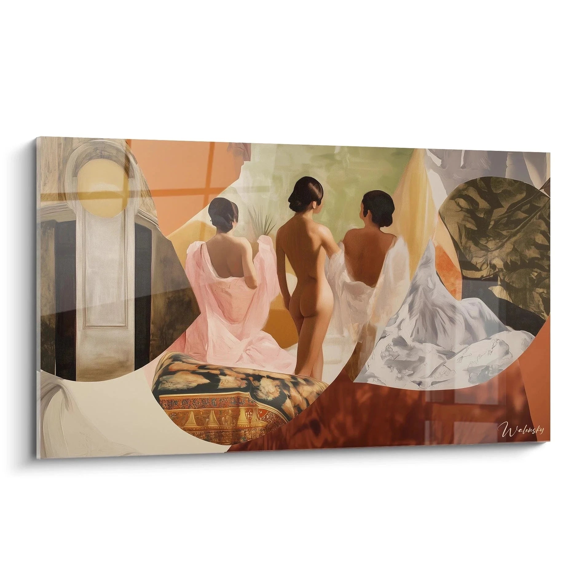 Wandbild orientalische Badeszene nach Ingres mit drei Frauen im türkischen Bad