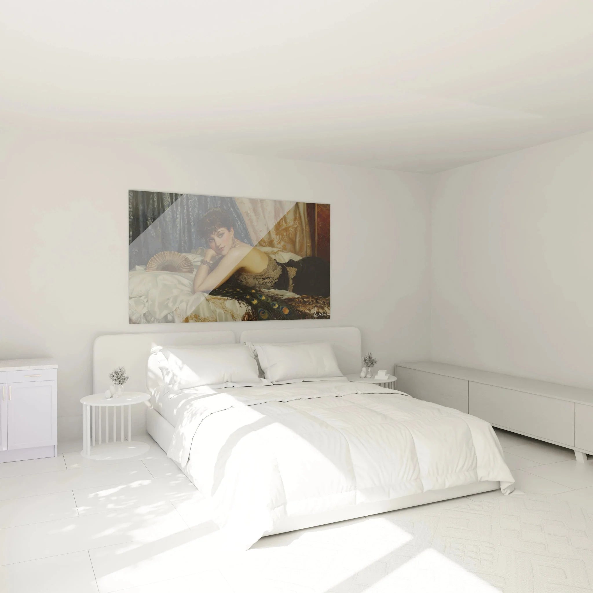 Wandbild orientalische Dame im Schlafzimmer - stilvolle Wanddekoration mit Ingres Odalisque Motiv