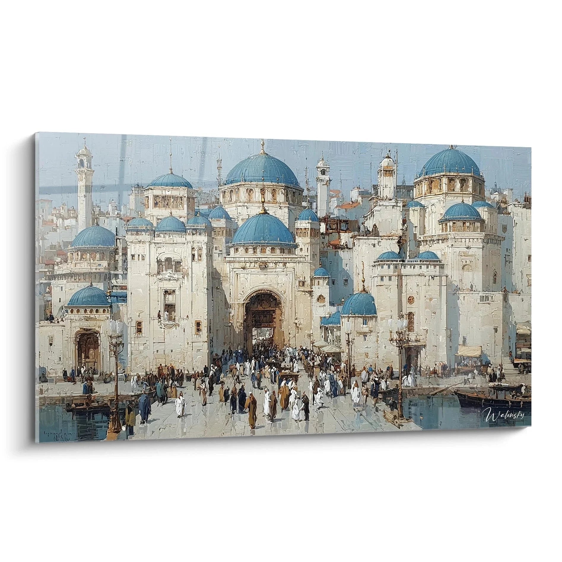 Wandbild orientalische Stadt mit blauen Kuppeln und Minaretten - Orientalismus Kunstdruck