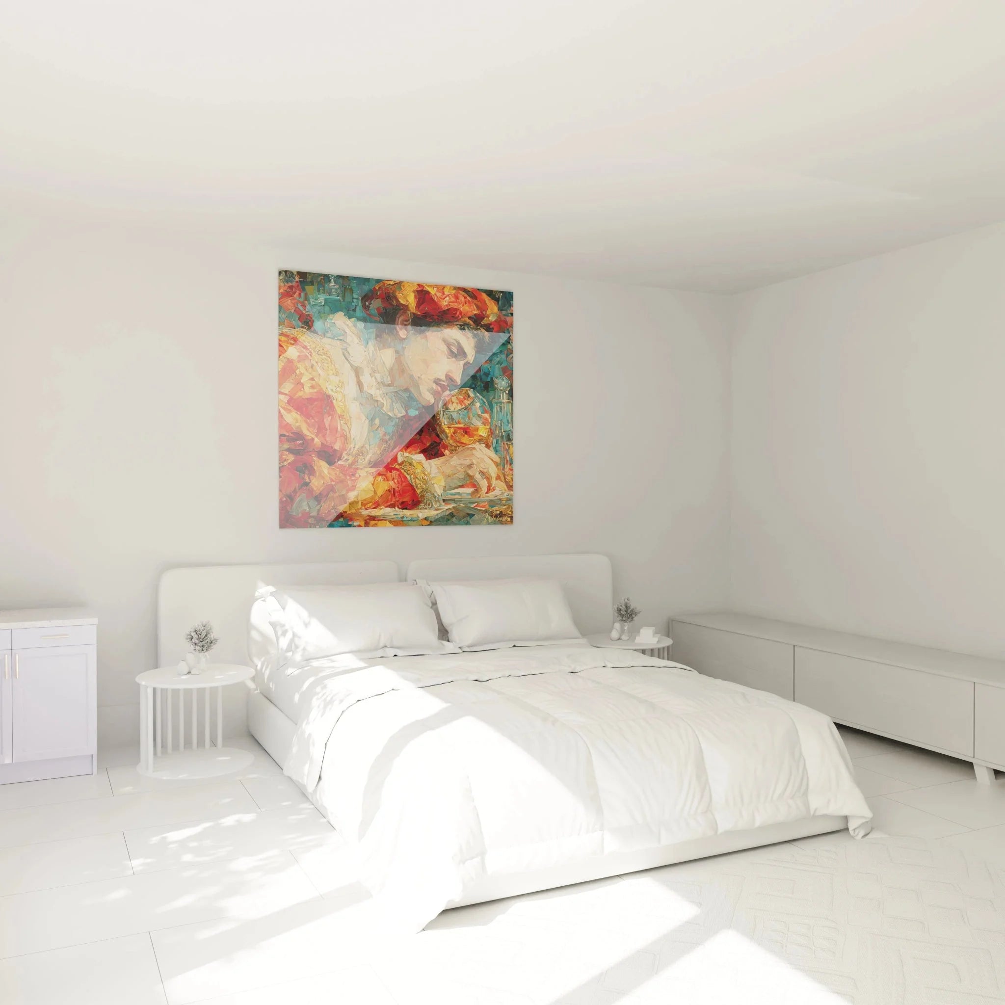 Wandbild Renaissance Dame Parfüm in modernem Schlafzimmer Wanddekoration