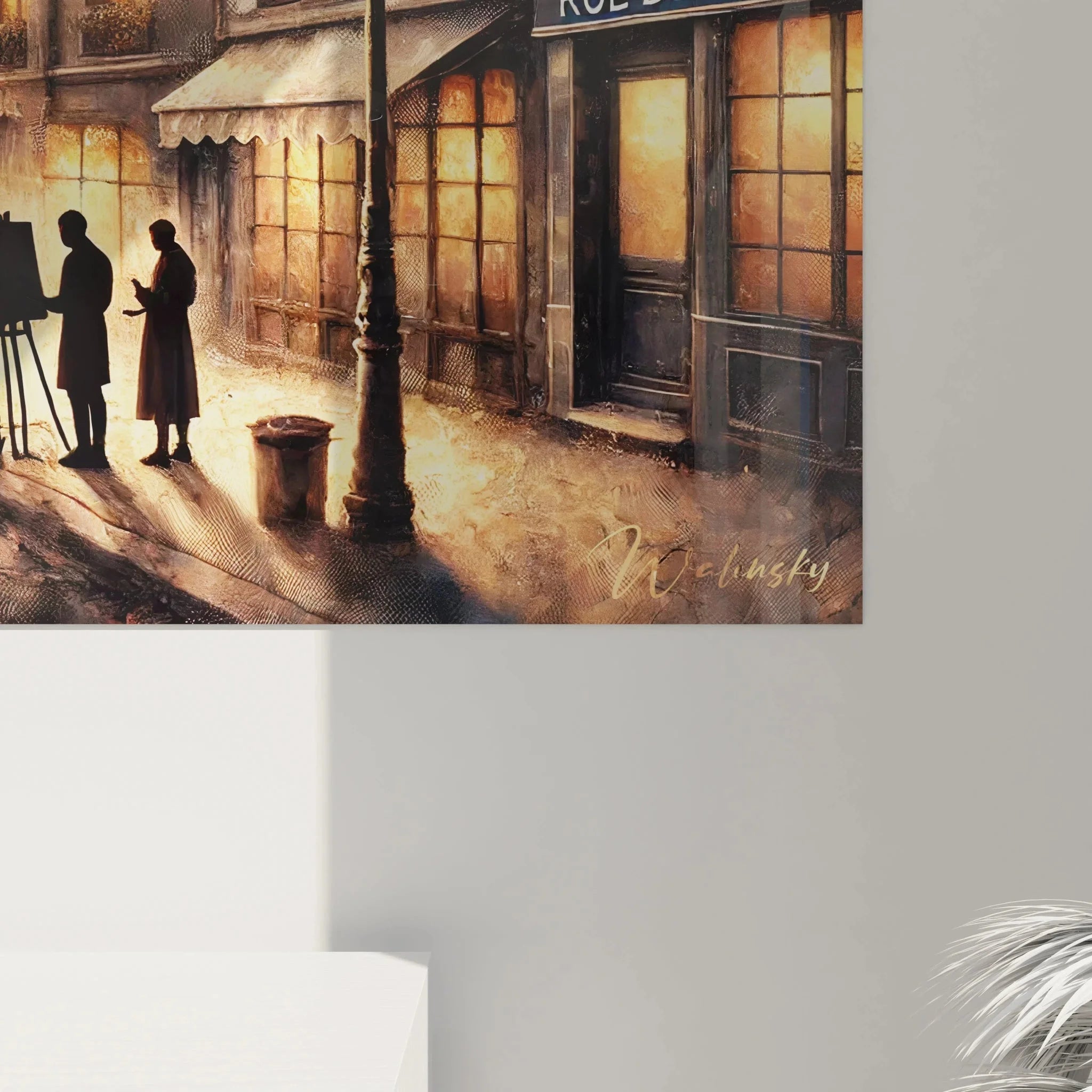 Gesamtansicht Wandbild Pariser Straßenszene - Montmartre Atmosphäre für moderne Raumgestaltung