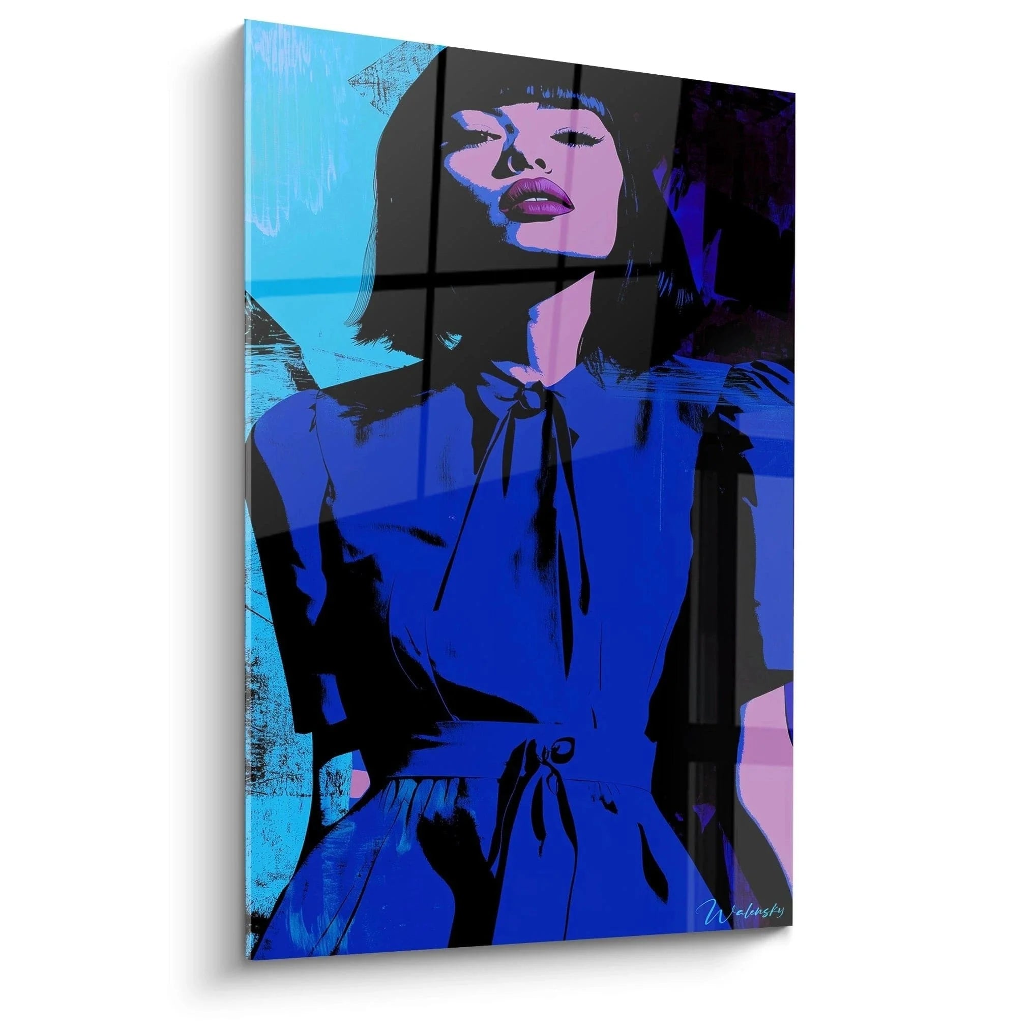 Wandbild Pop Art Frau in Blau - Moderne Kunstdruck Edition Jean-Baptiste Camille Corot