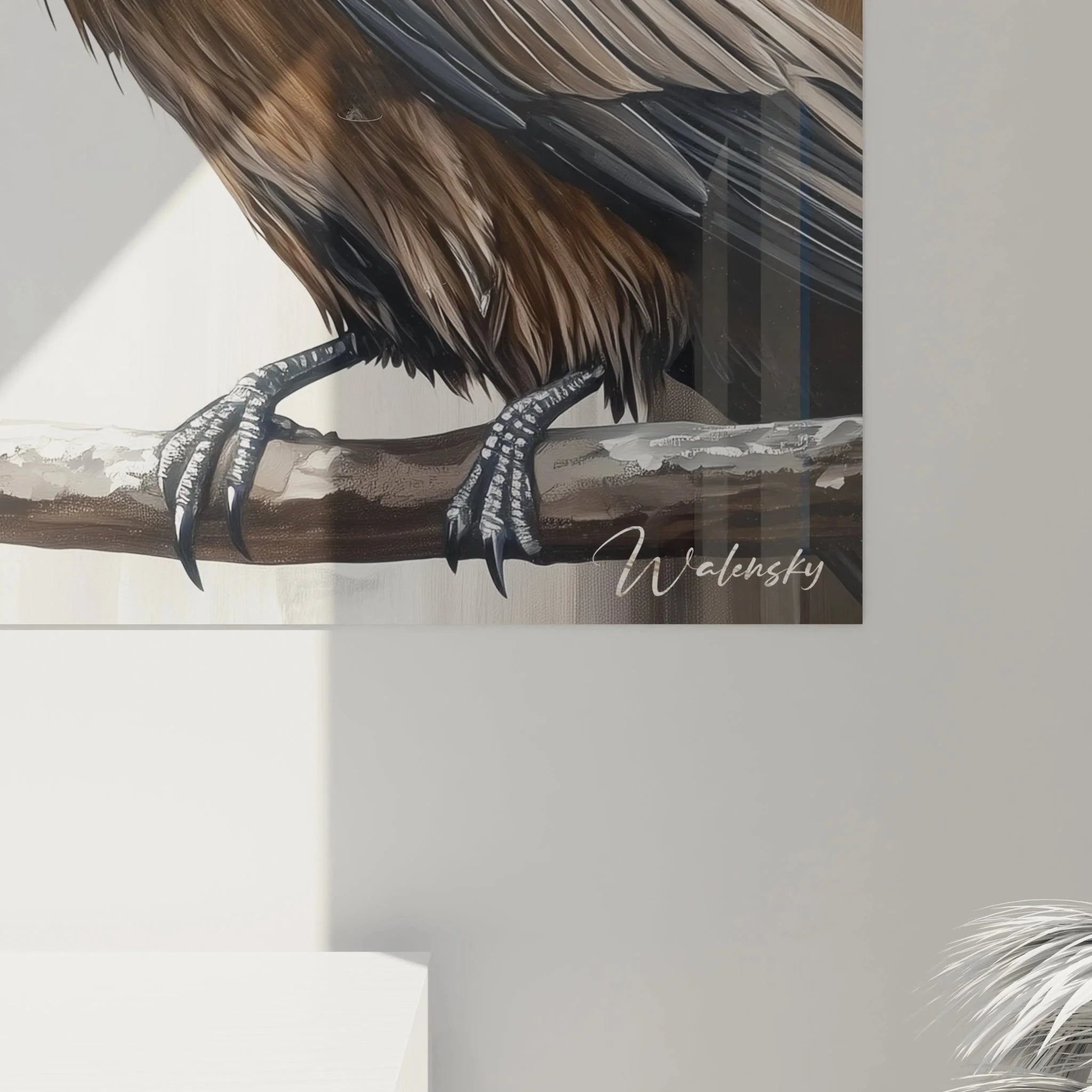Gesamtansicht Wandbild Rabenpaar mystische Vogel Kunstwerk Edition Rabe Galerie