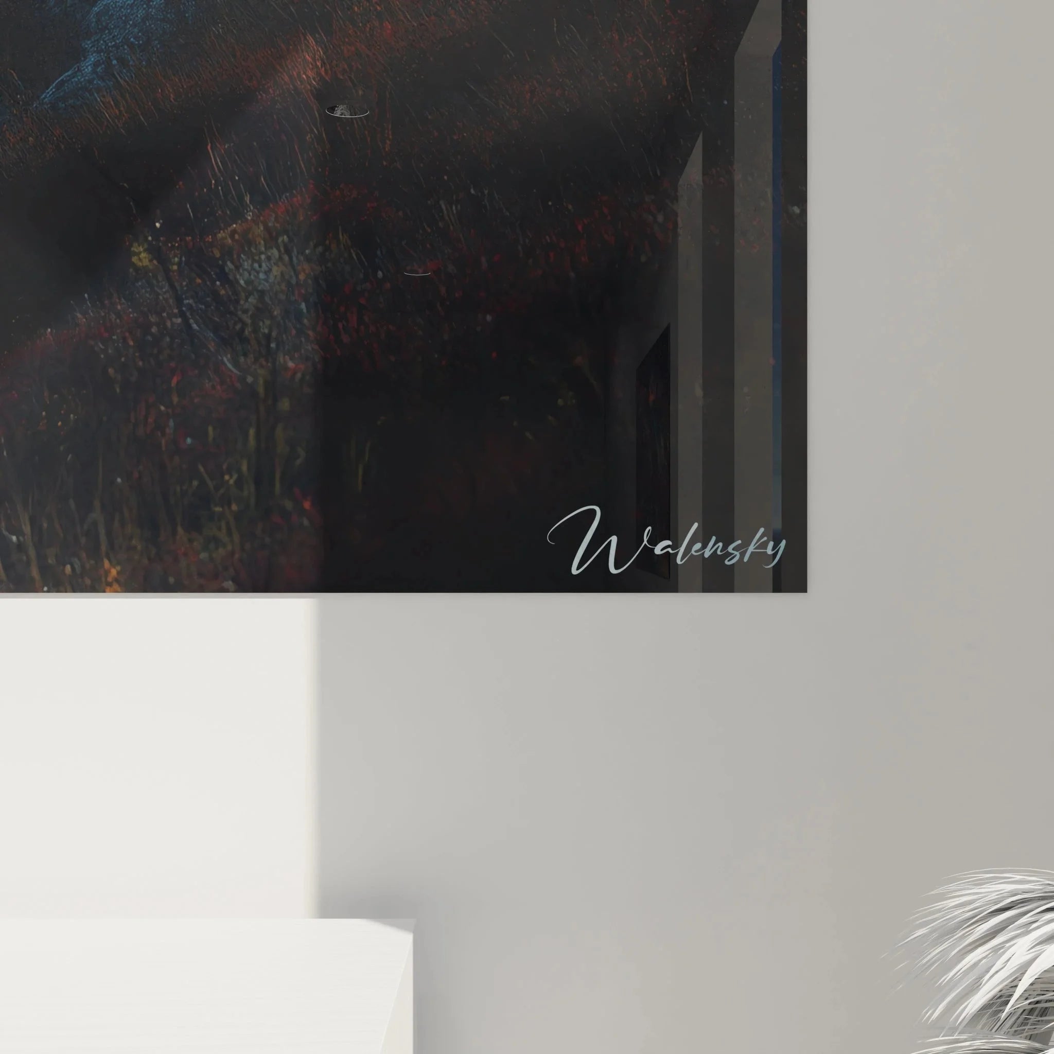 Gesamtansicht Wandbild Rentier Gebirge - komplette Komposition mit Hirsch und Berglandschaft Edition Karibu XXL