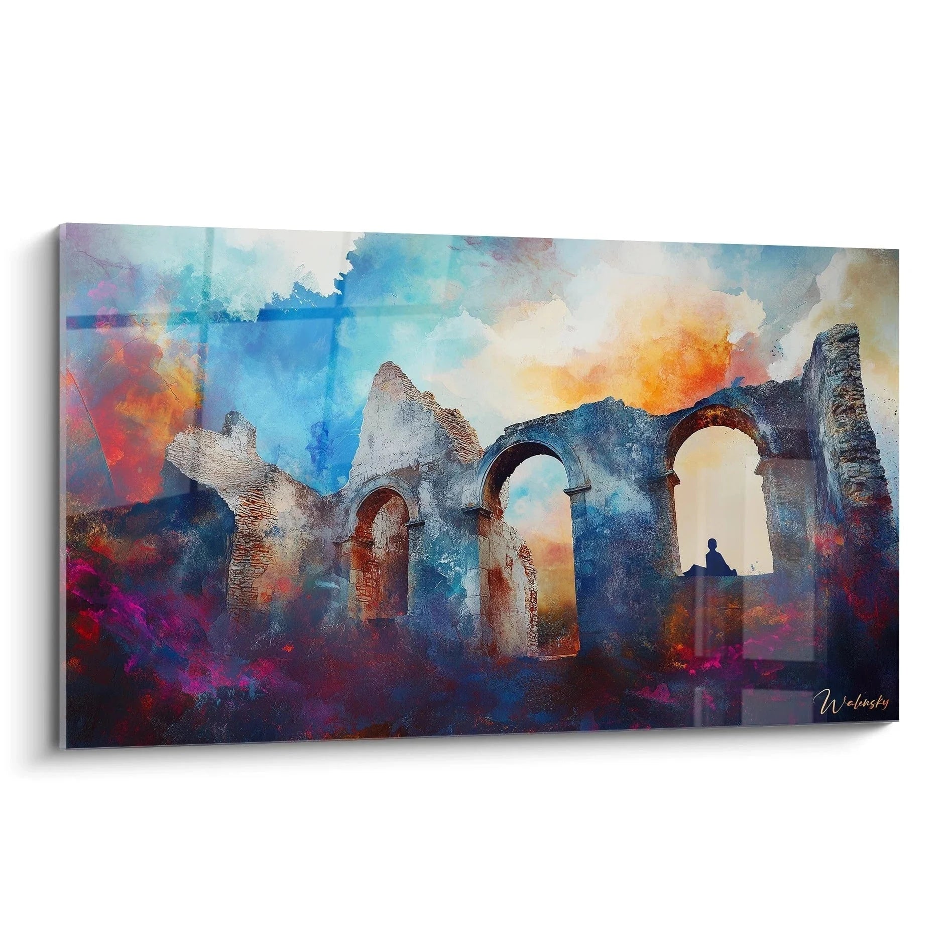 Wandbild Ruinen antike Architektur mit dramatischem Himmel - Edition Caspar David Friedrich XXL Kunstdruck