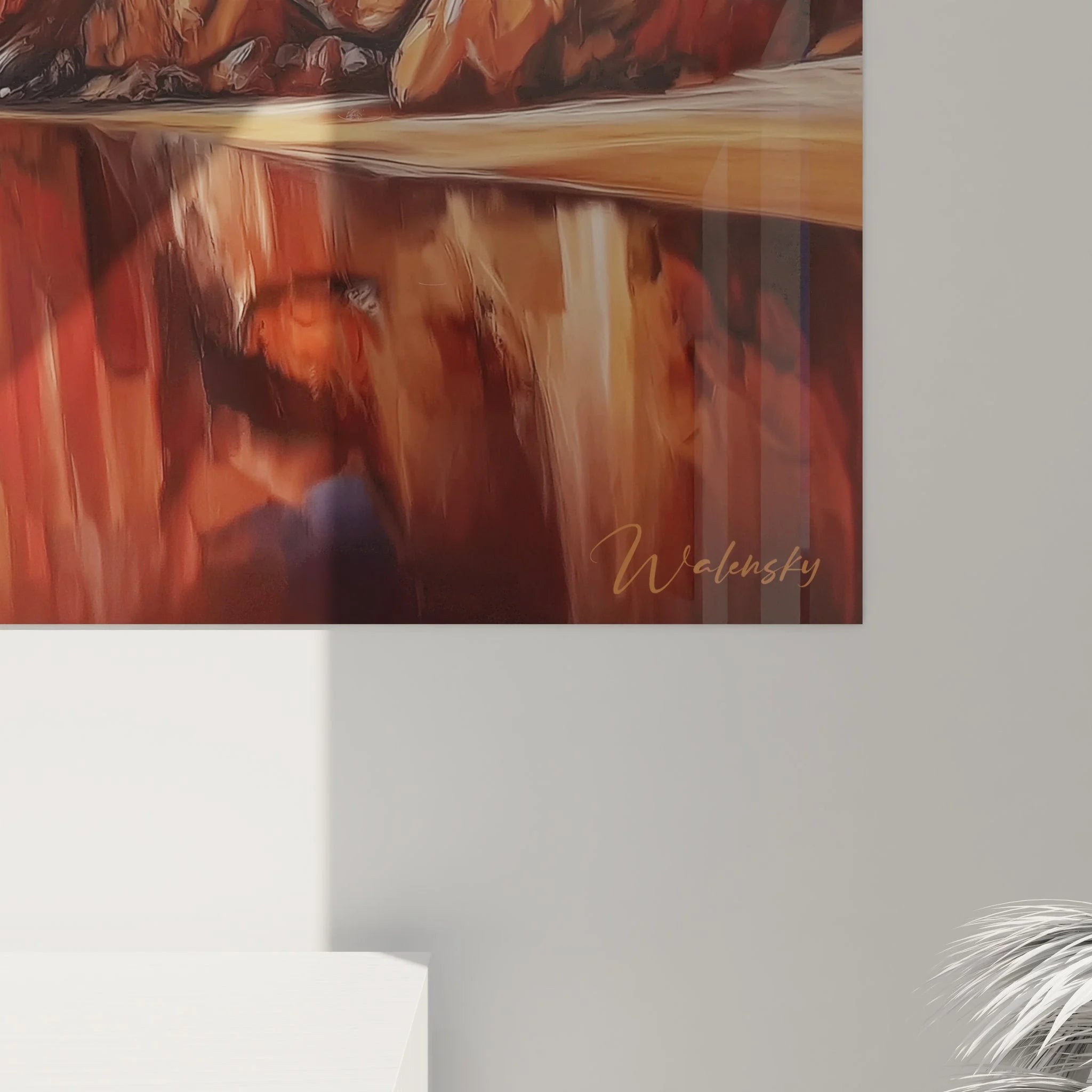 Gesamtansicht Wandbild Seenlandschaft mit dramatischem Himmel und majestätischen Bergen