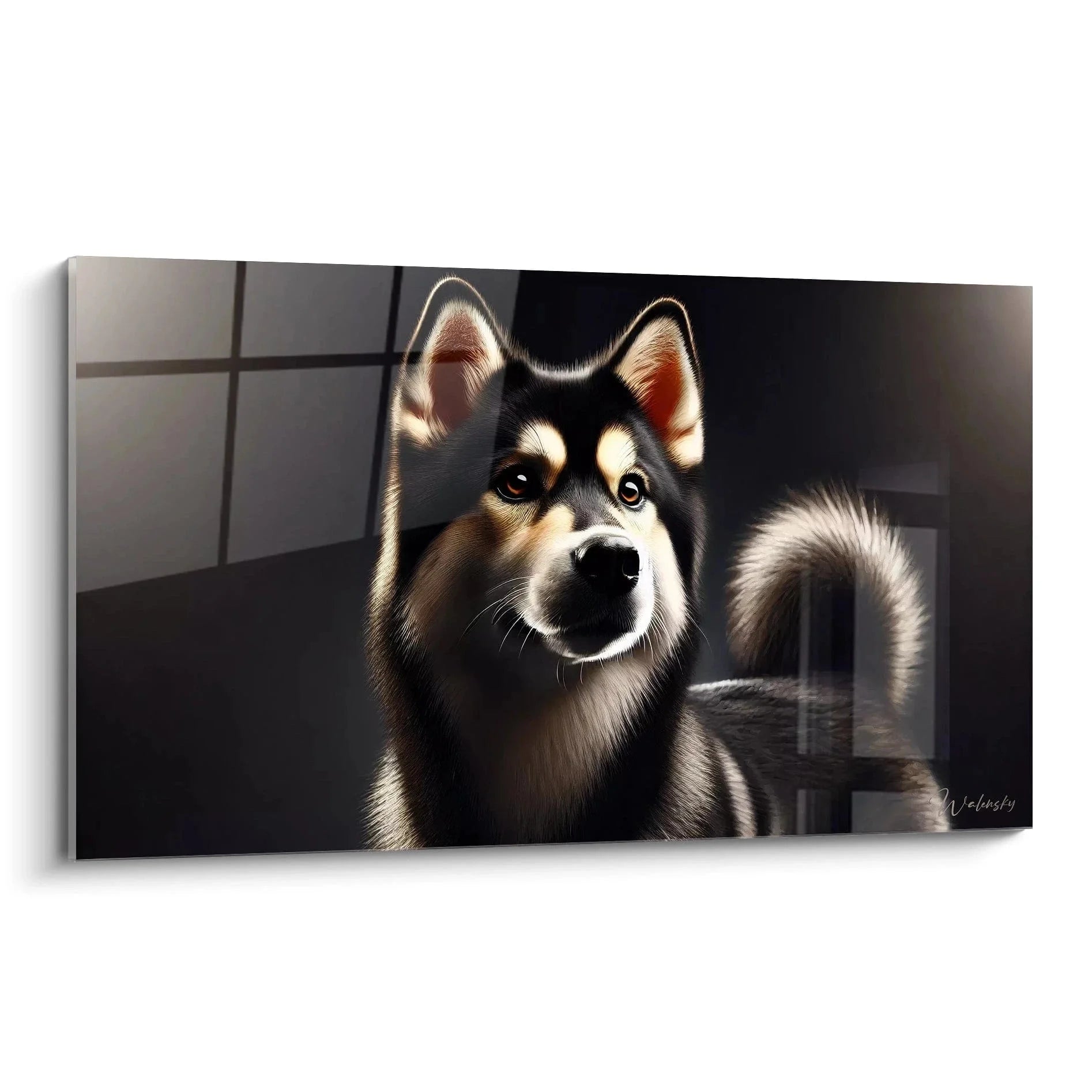 Wandbild Shiba Inu mit majestätischem Blick in dramatischer Beleuchtung - Kunstdruck Hund XXL