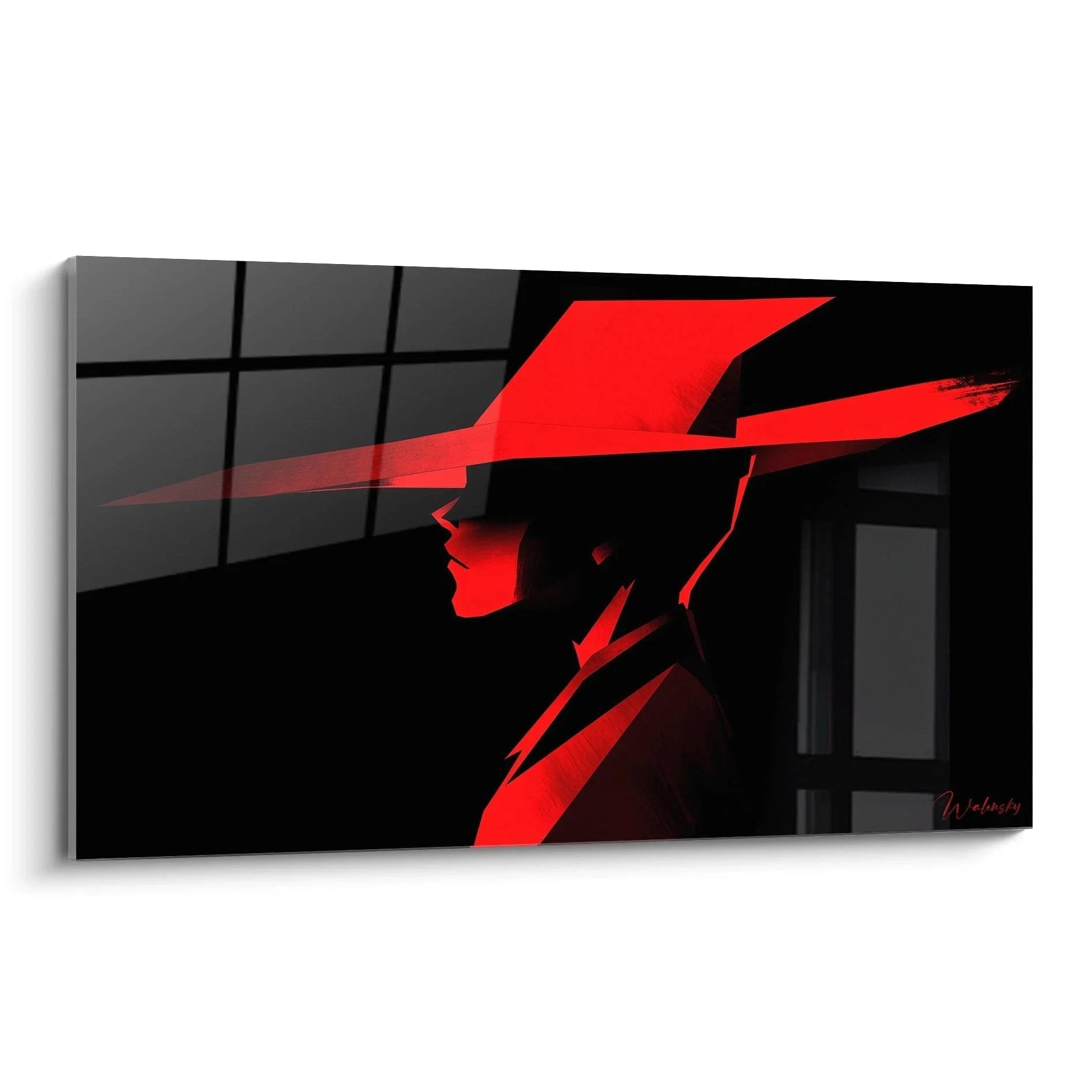 Wandbild mysteriöse Silhouette mit roter Beleuchtung - Edition Hieronymus Bosch Premium Kunstdruck