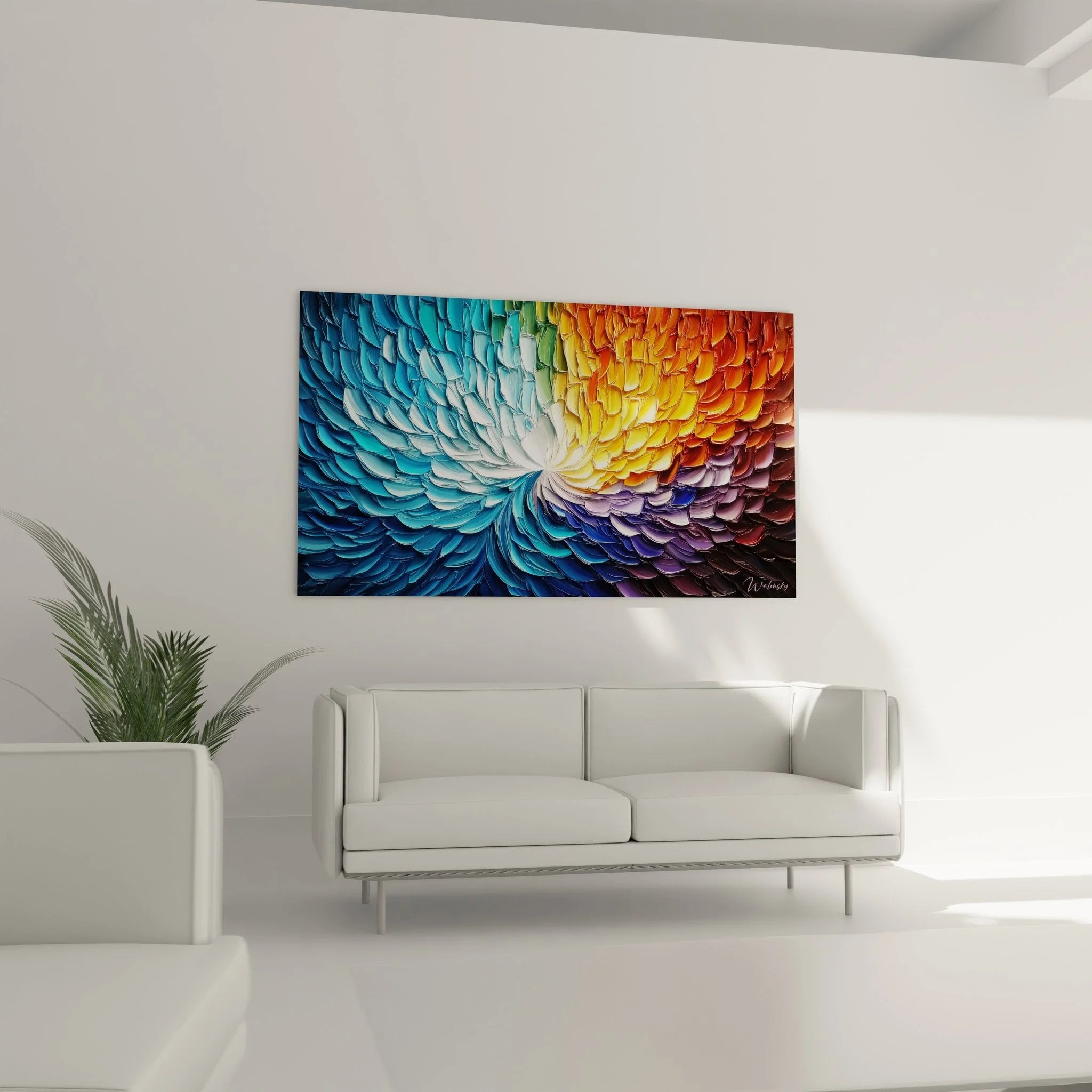 Nahaufnahme Wandbild Spirale Detailansicht Farbverläufe Malerei-Optik Struktur abstrakte Kunst Qualität