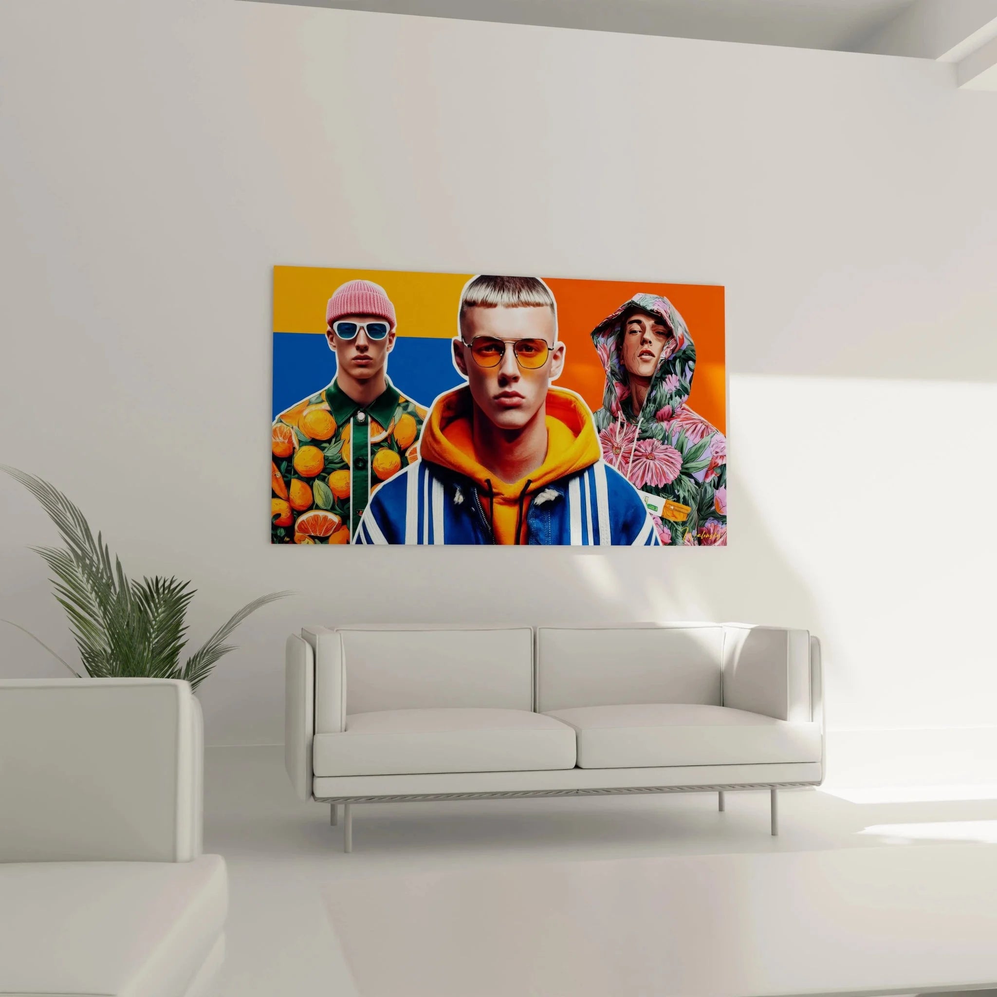 Detailansicht Wandbild Streetwear mit urbanem Charakter in Trainingsanzug - Street Art Wandkunst