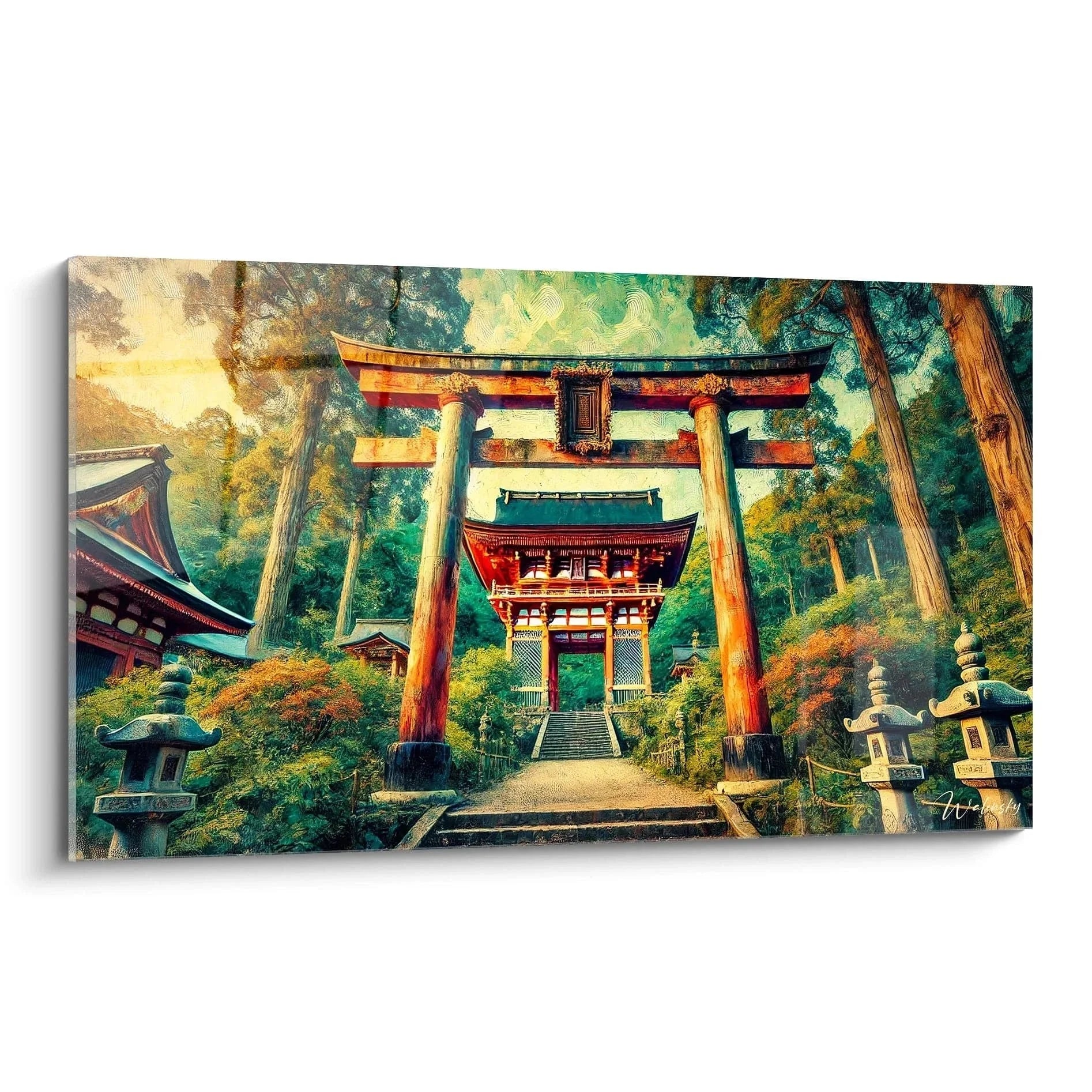 Wandbild Torii-Schrein im mystischen Wald - Japanische Tempelkunst Edition Japan