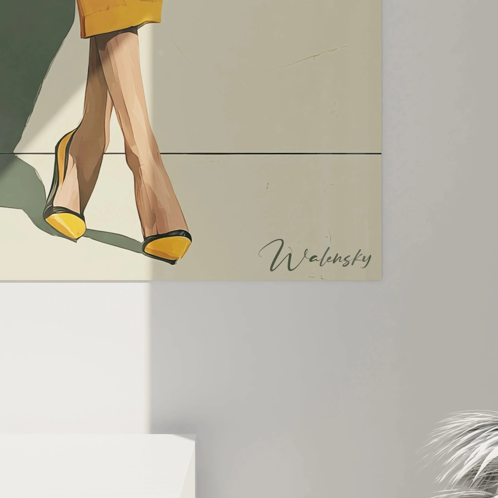 Gesamtansicht Wandbild Vintage Mode Ikone - komplette Darstellung elegante Frau Retro Fashion Stil