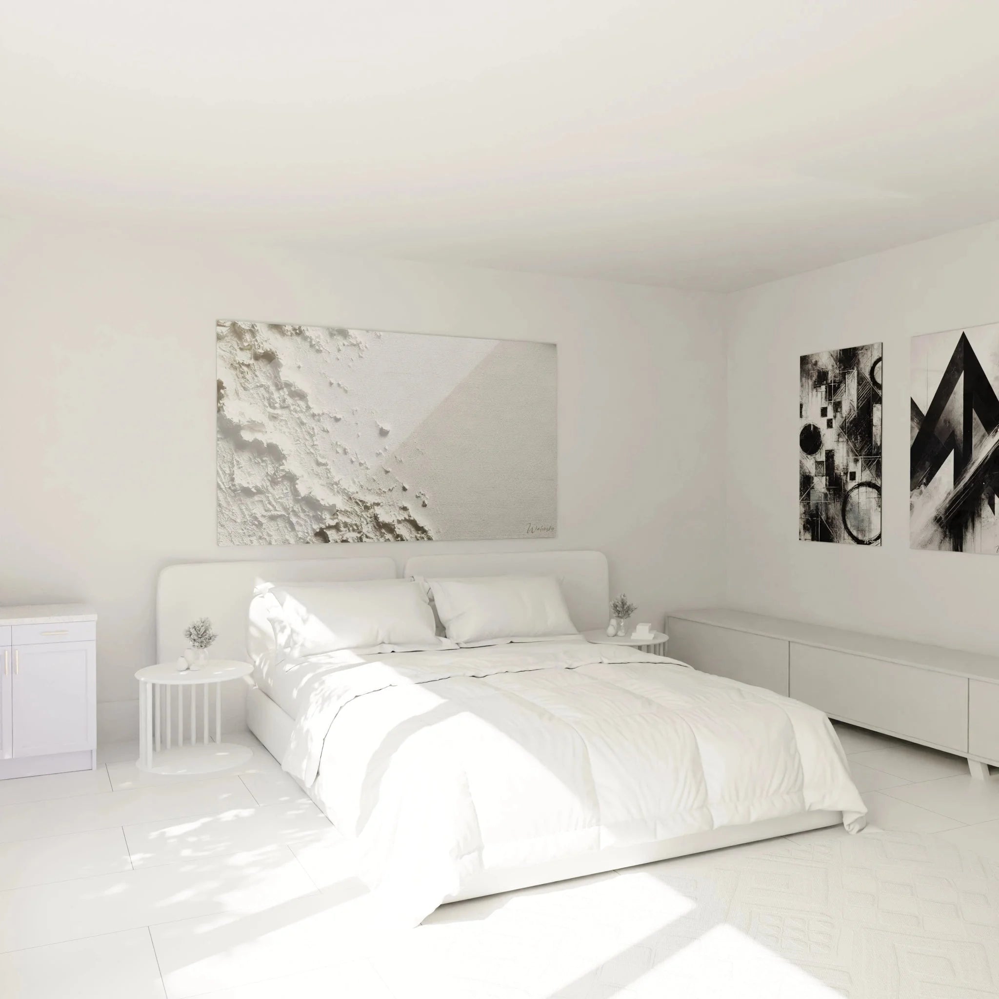 Wandbild Küstenbrandung im Schlafzimmer - Minimalistische Welle als Wanddekoration