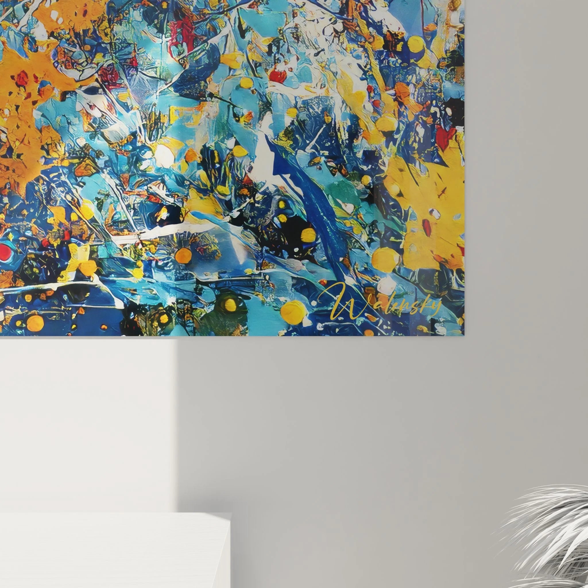 Gesamtansicht Wandbild XXL abstrakte Kunst Farbexplosion - Edition Malerei-Optik Wanddekoration