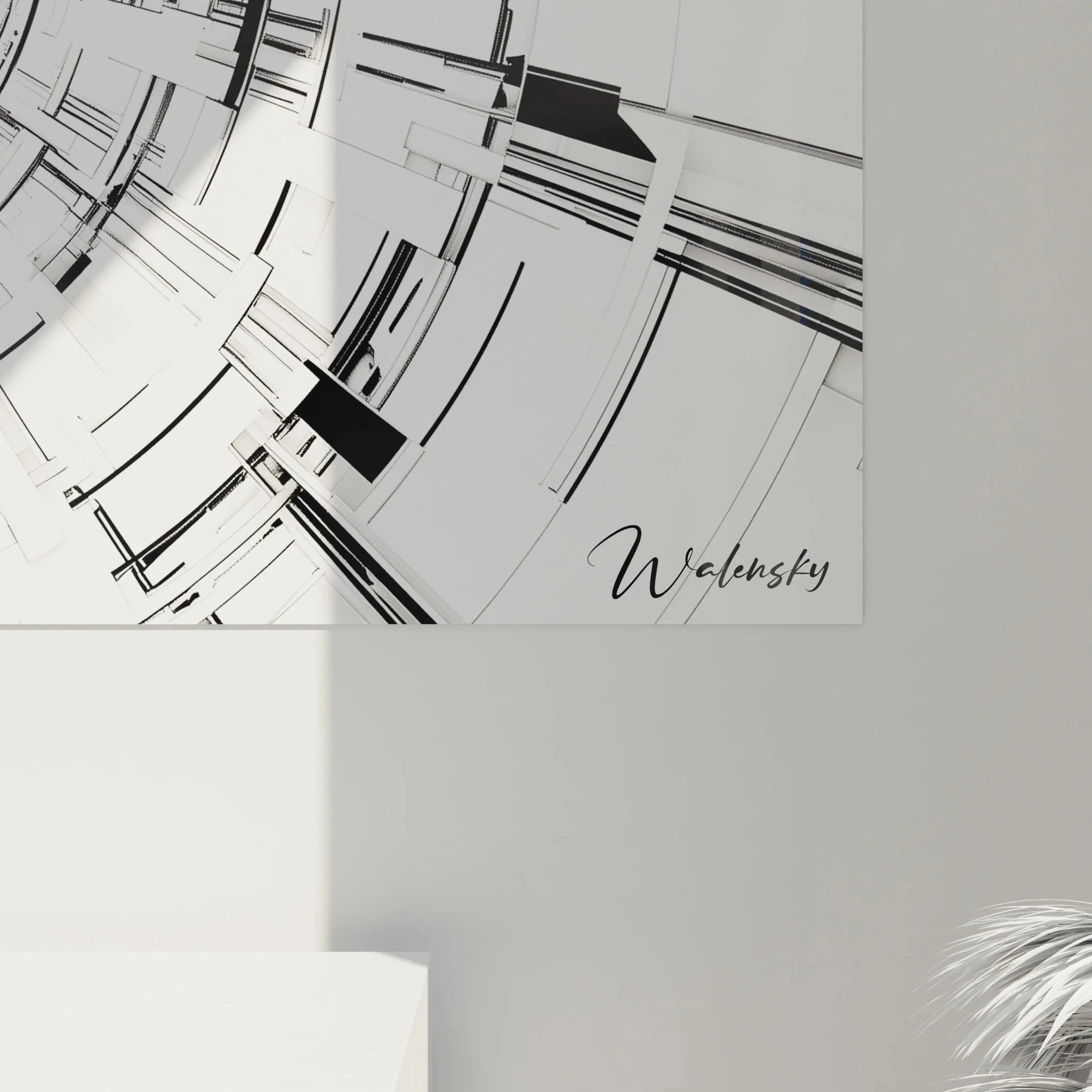 Gesamtansicht abstrakte Spirale Wandbild XXL Format Mondrian Edition