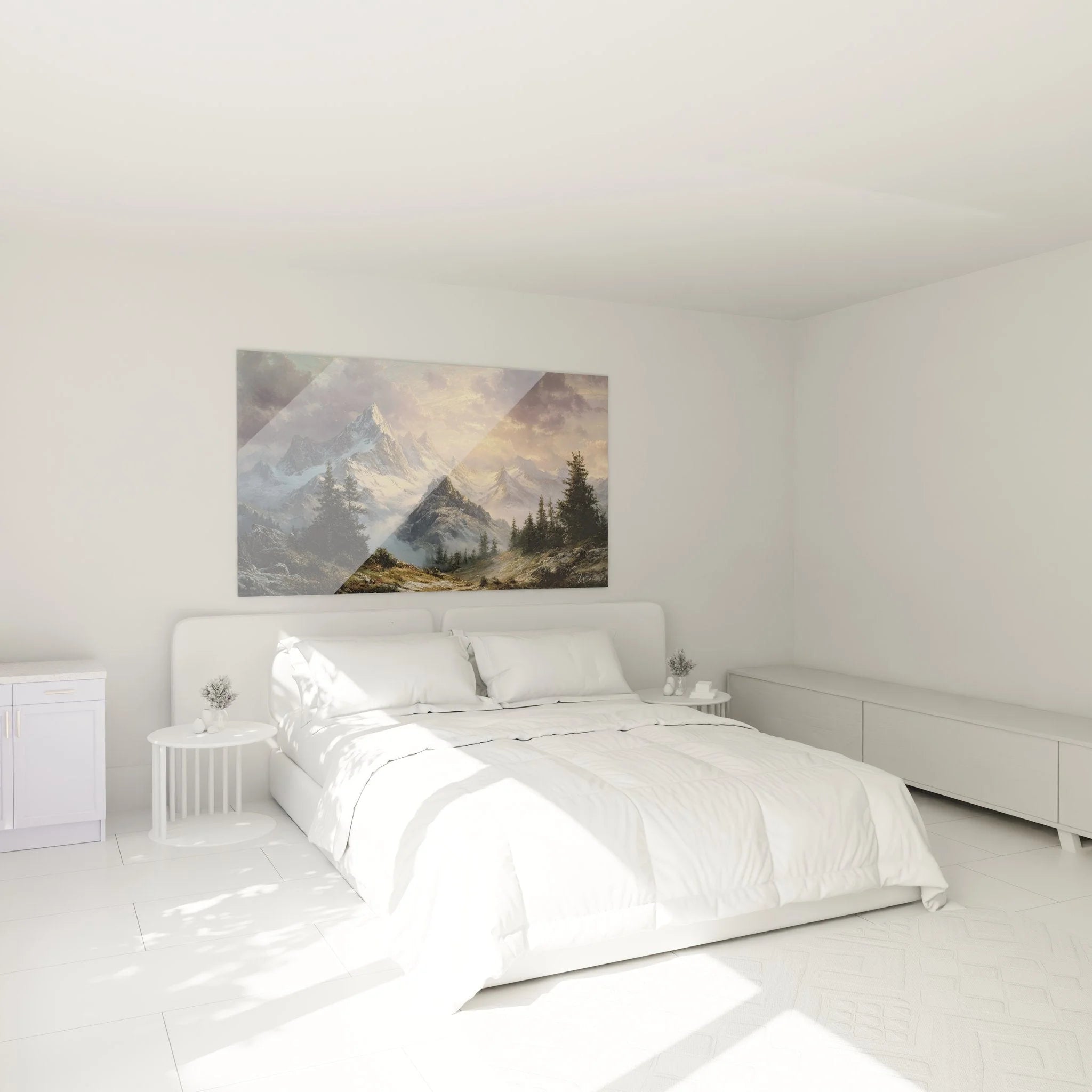Wandbild XXL Bergpanorama als stilvolle Wanddekoration im Schlafzimmer - Alpenlandschaft Edition Berg