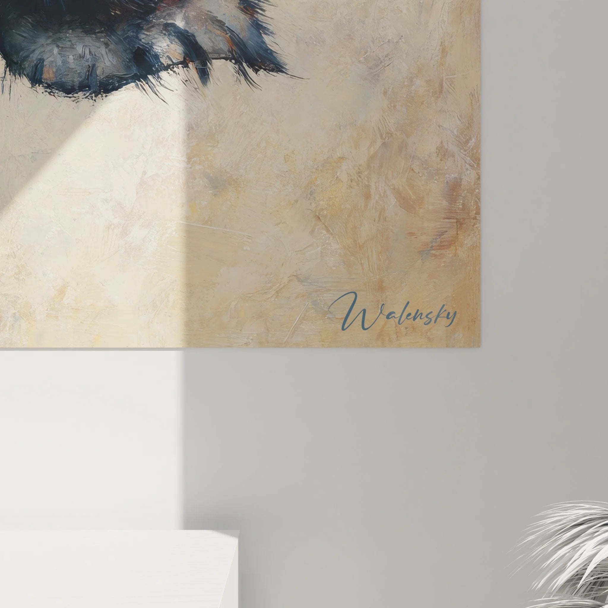 Büffel Wandbild XXL Gesamtansicht - Imposantes Tierporträt mit erdiger Farbpalette und natürlicher Ausstrahlung