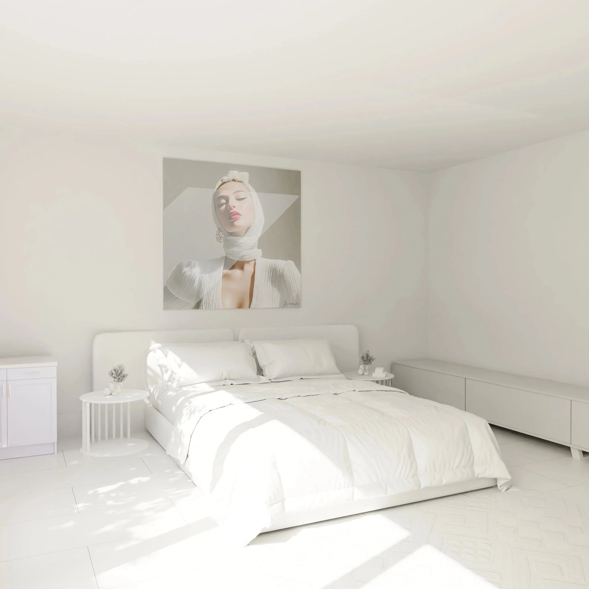 Wandbild XXL elegante Frau avantgarde Stil im Schlafzimmer als moderne Wanddekoration weibliche Schönheit