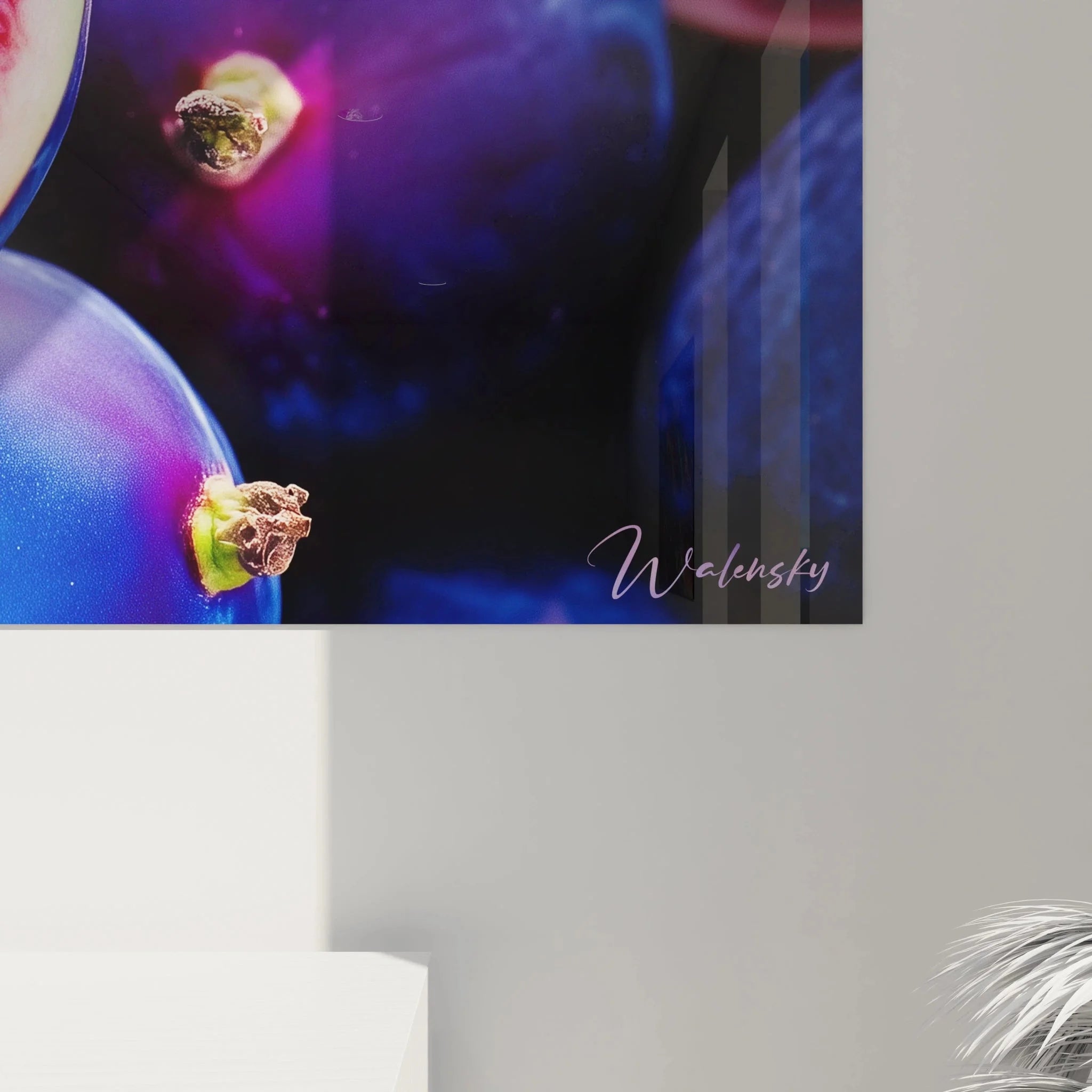 Gesamtansicht Wandbild XXL Feigen, blaue Früchte Komposition für moderne Wandgestaltung