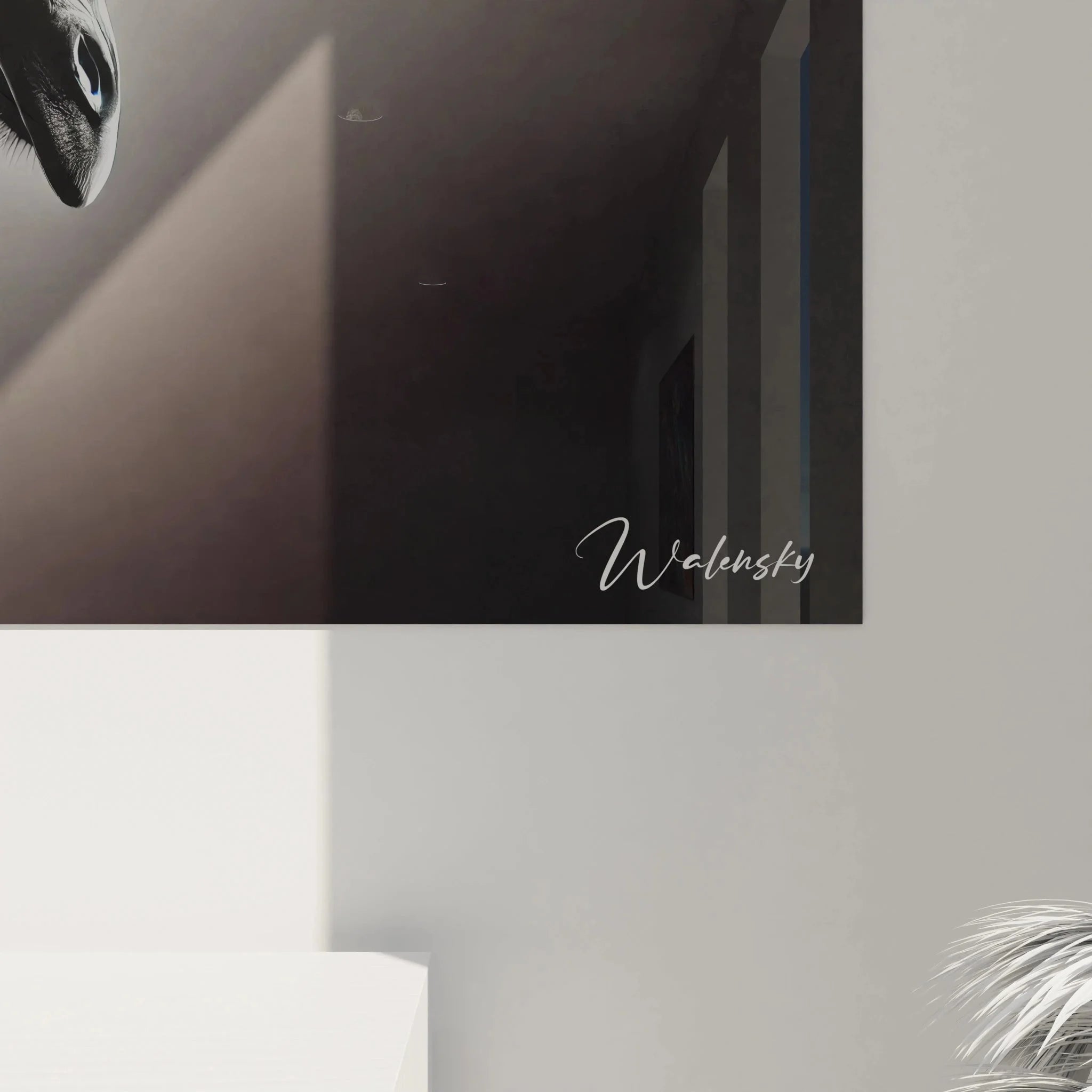 Wandbild XXL Giraffe Gesamtansicht - moderne schwarz-weiß Afrika Wanddekoration