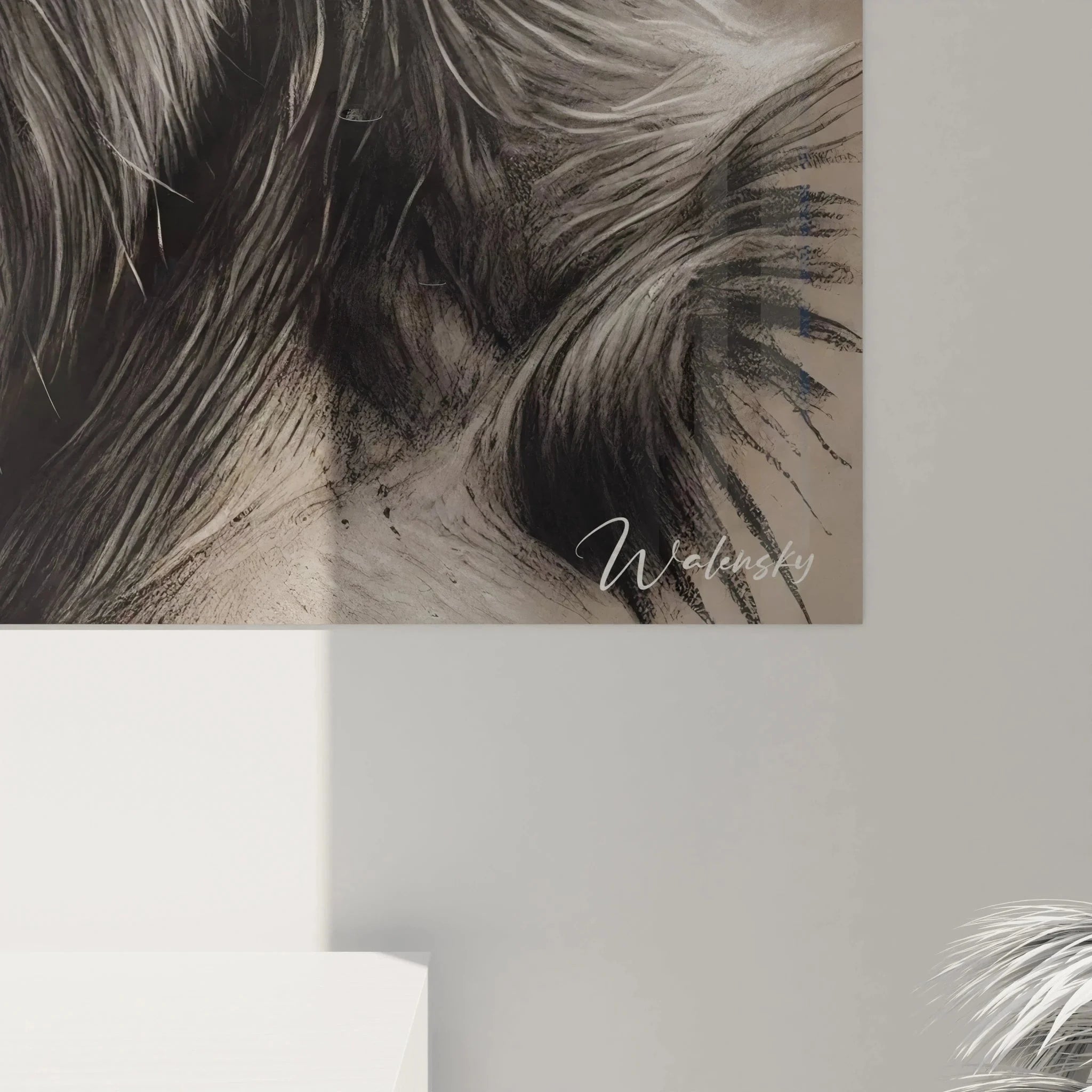 Wandbild XXL Gorilla Gesamtansicht moderne Tierkunst schwarz-weiß Leinwandbild