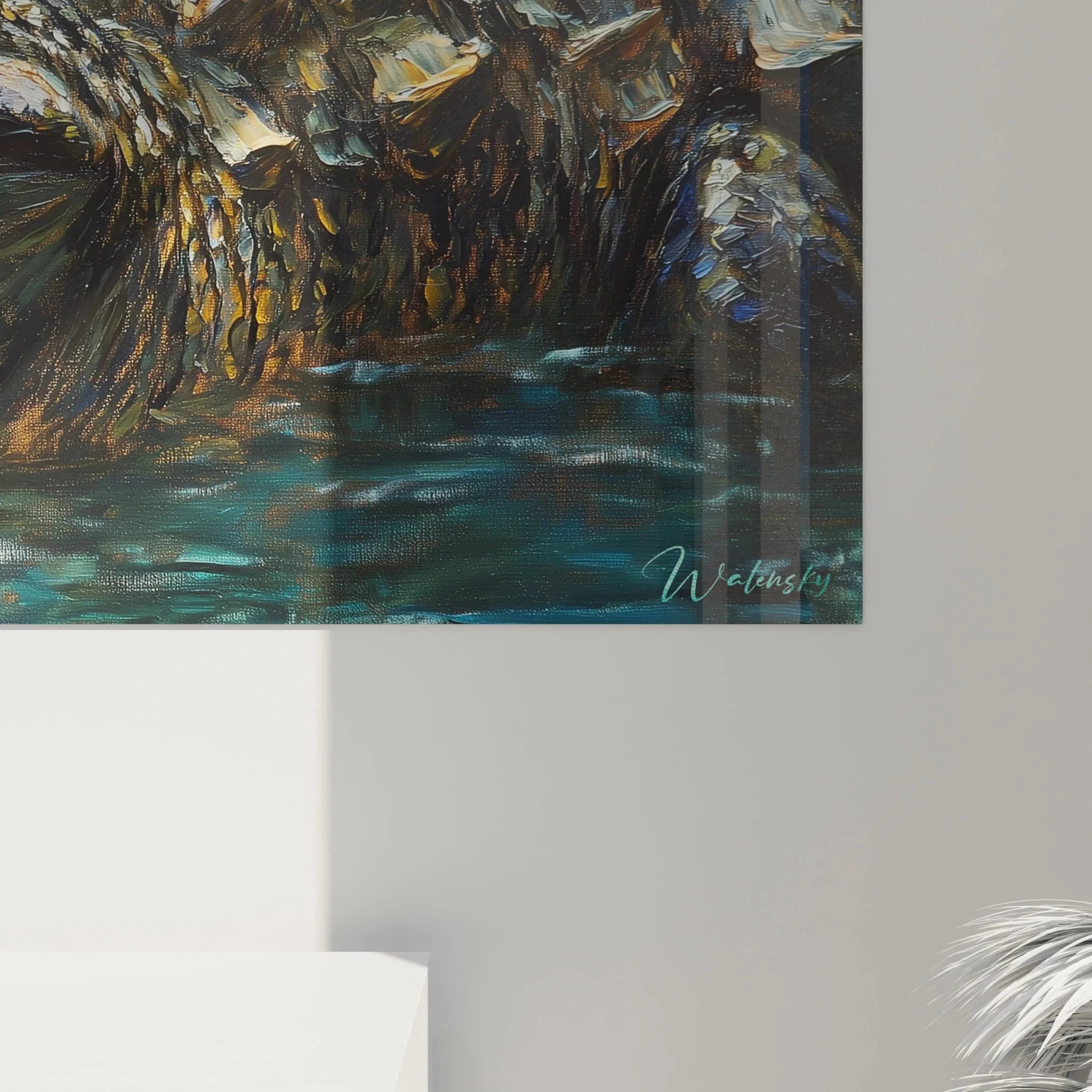 Komplettansicht Wandbild XXL Krokodil mit Alligator im Wasser, perfekt für moderne Raumgestaltung