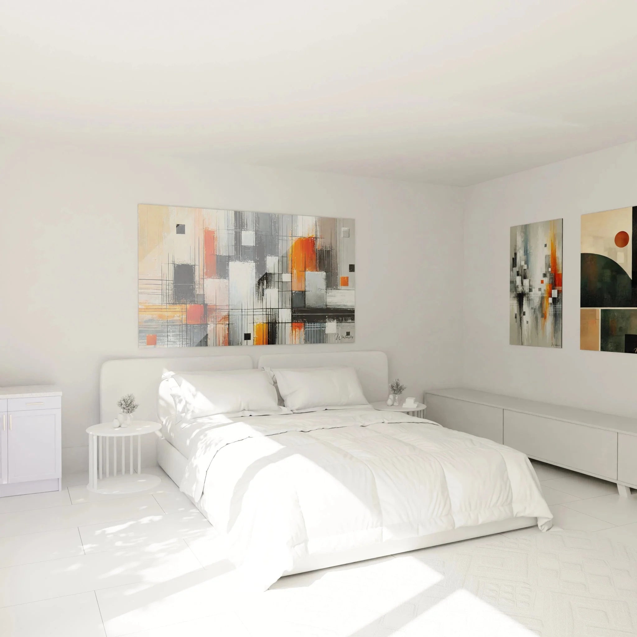 Wandbild XXL Kubismus abstrakte Komposition als moderne Schlafzimmer Wanddekoration