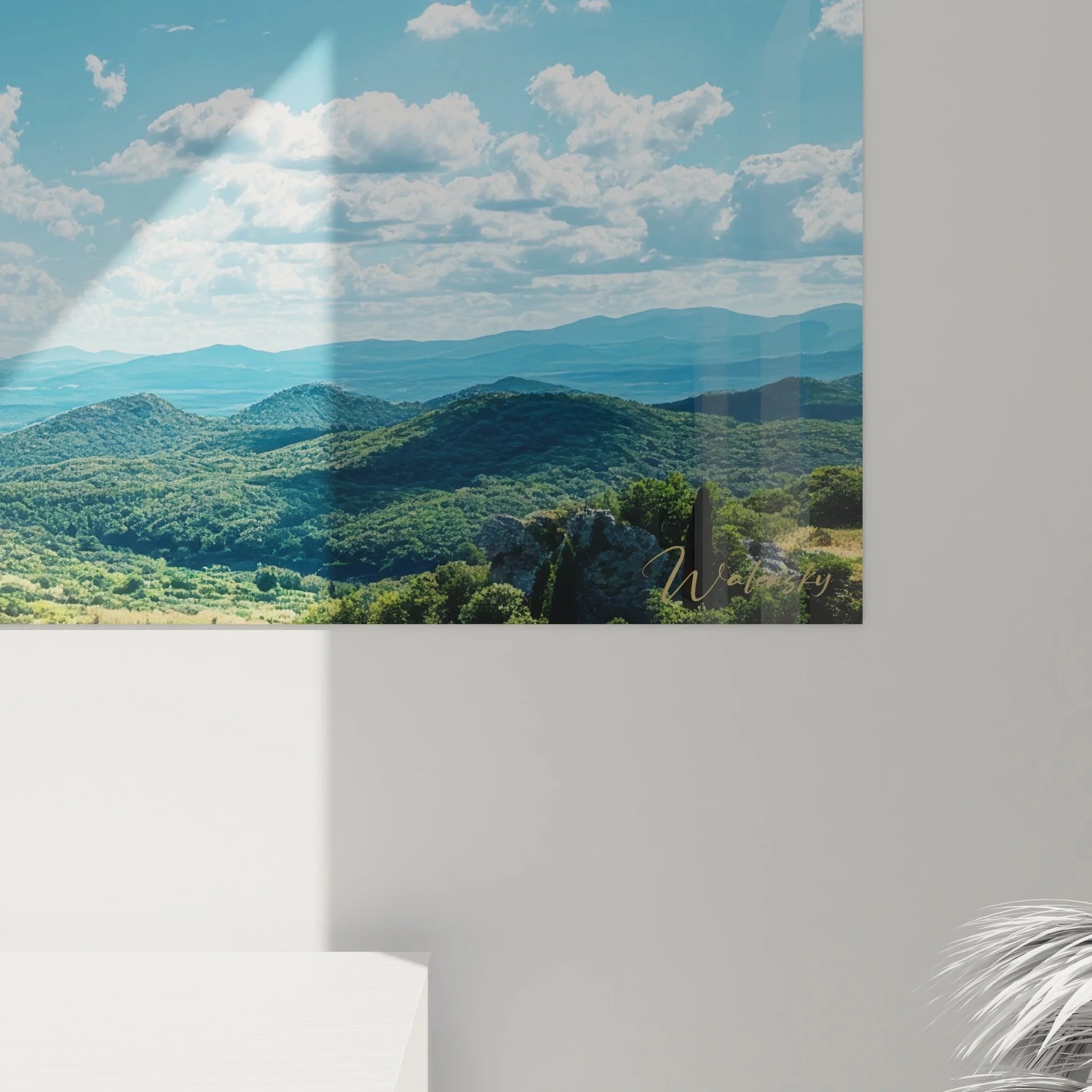 Gesamtansicht Wandbild XXL Landschaft - panoramische Berglandschaft mit historischer Burg Wanddeko