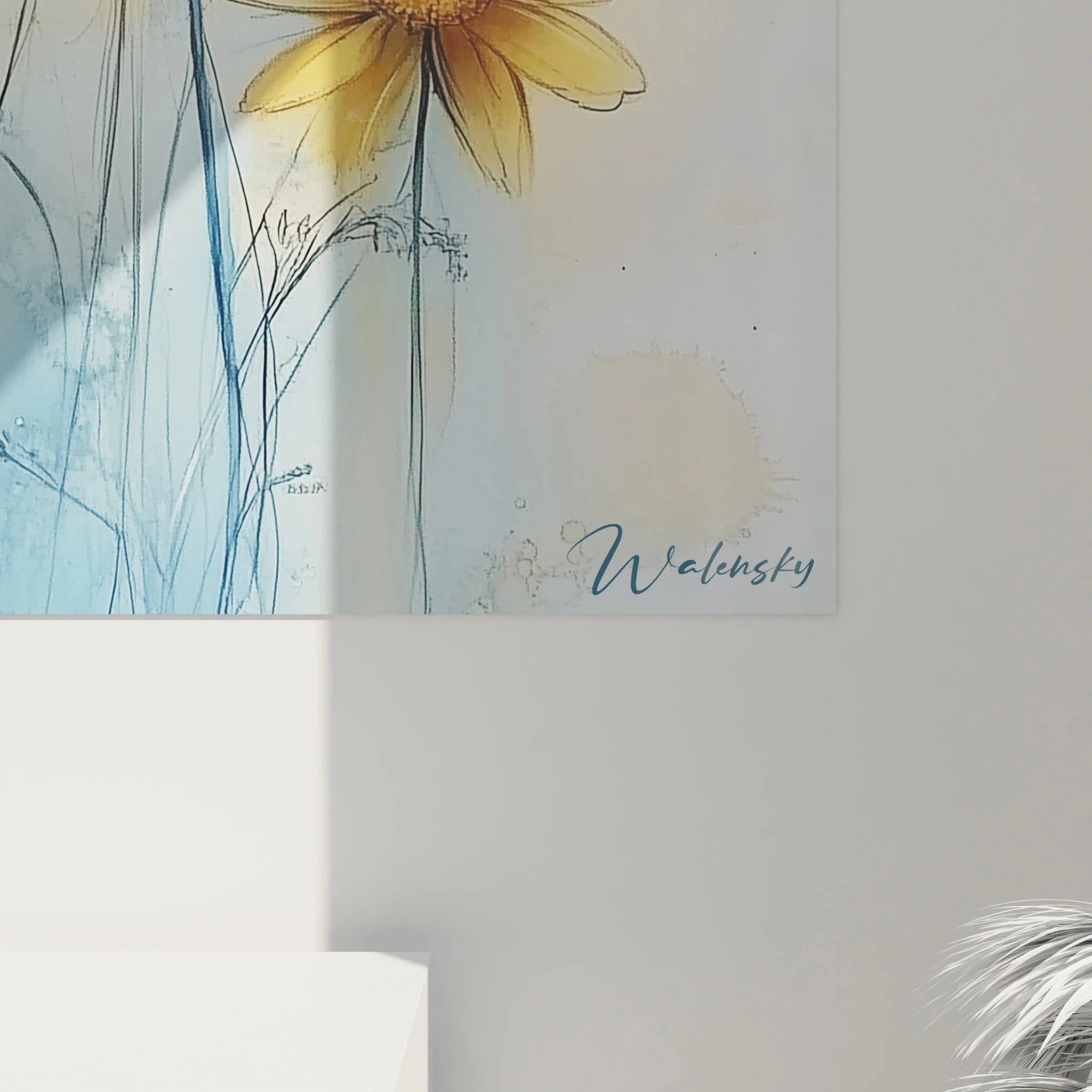 Gesamtansicht Wandbild XXL Libelle - Naturmotiv mit Blumen für moderne Raumgestaltung