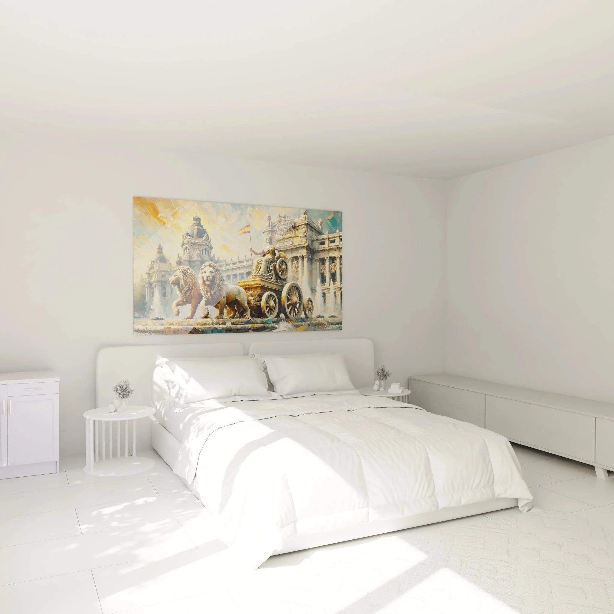 Wandbild XXL Cibeles Madrid in eleganter Schlafzimmer Dekoration - spanische Kunst
