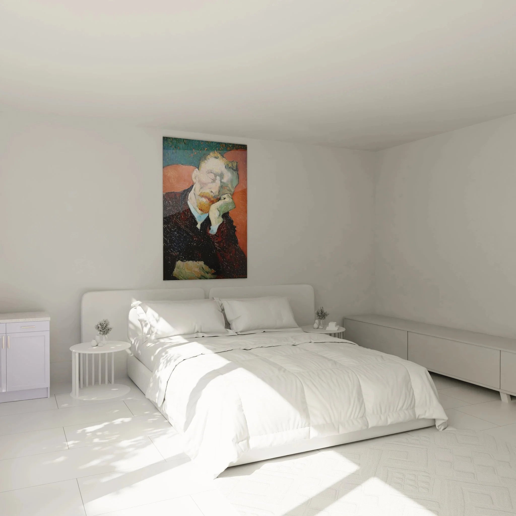 Wandbild XXL Mann Porträt im Schlafzimmer als moderne postimpressionistische Wanddekoration