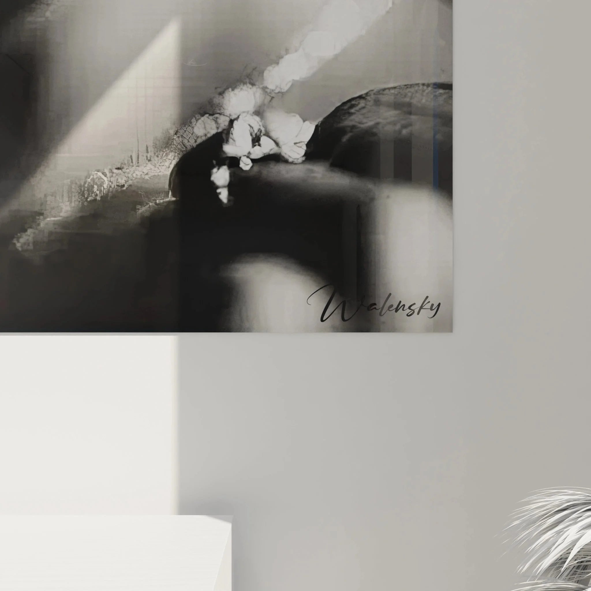 Gesamtansicht Wandbild XXL Portrait Frau Sonnenbrille Wohnraum Dekoration