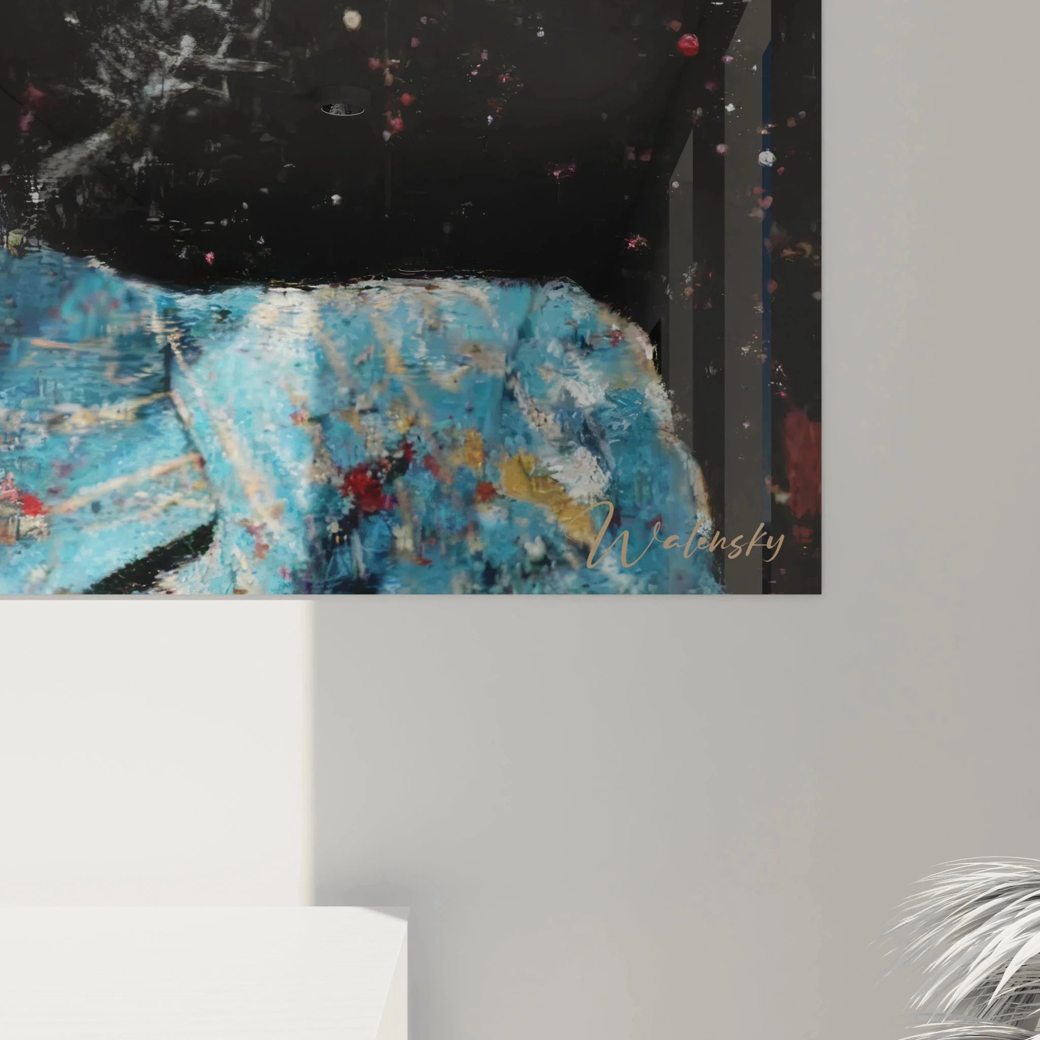 Gesamtansicht Portrait Wandbild XXL mit urbaner Eleganz und Street-Art Elementen