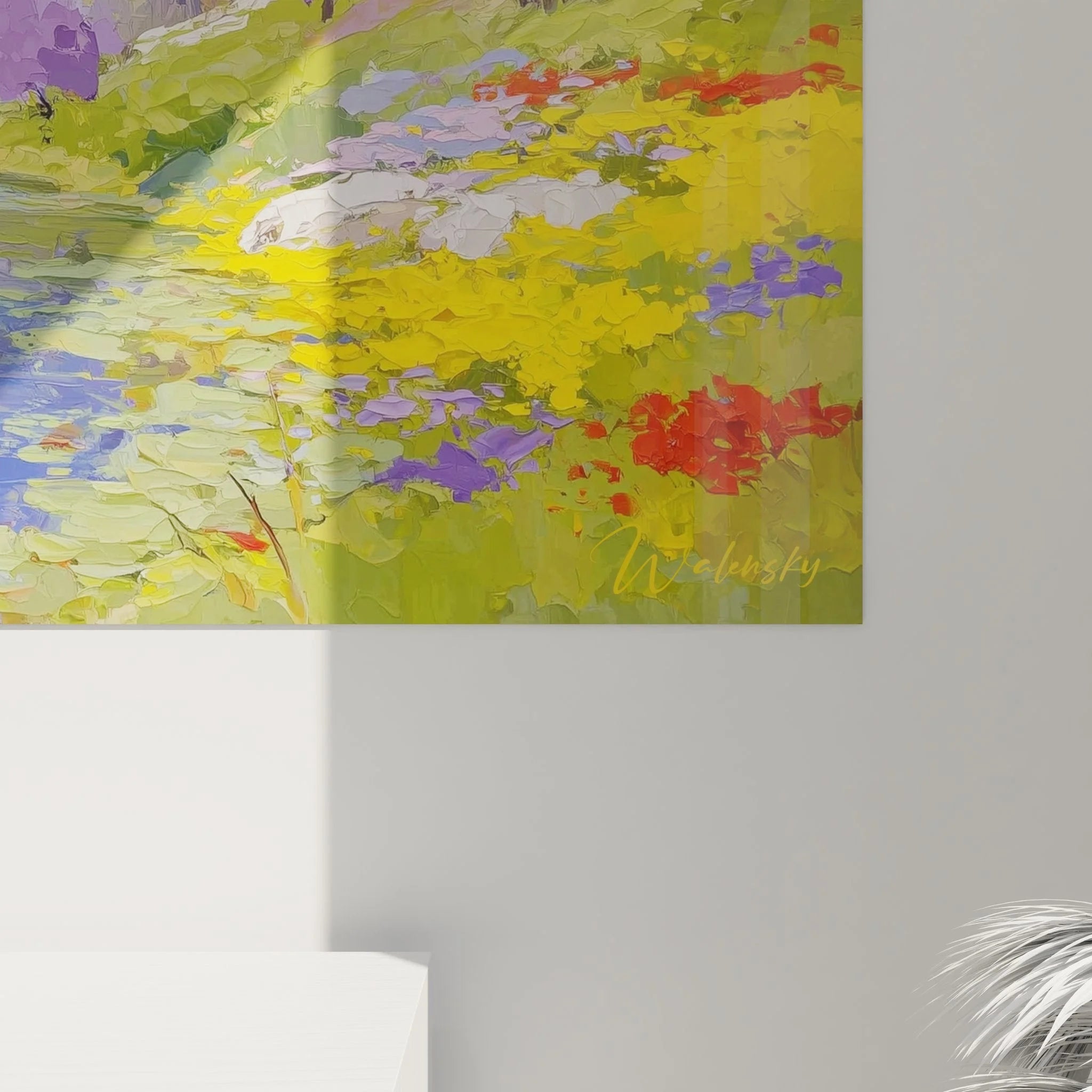 Gesamtansicht Wandbild XXL Wasserfall Berglandschaft für moderne Wandgestaltung - Edition Wasserfall