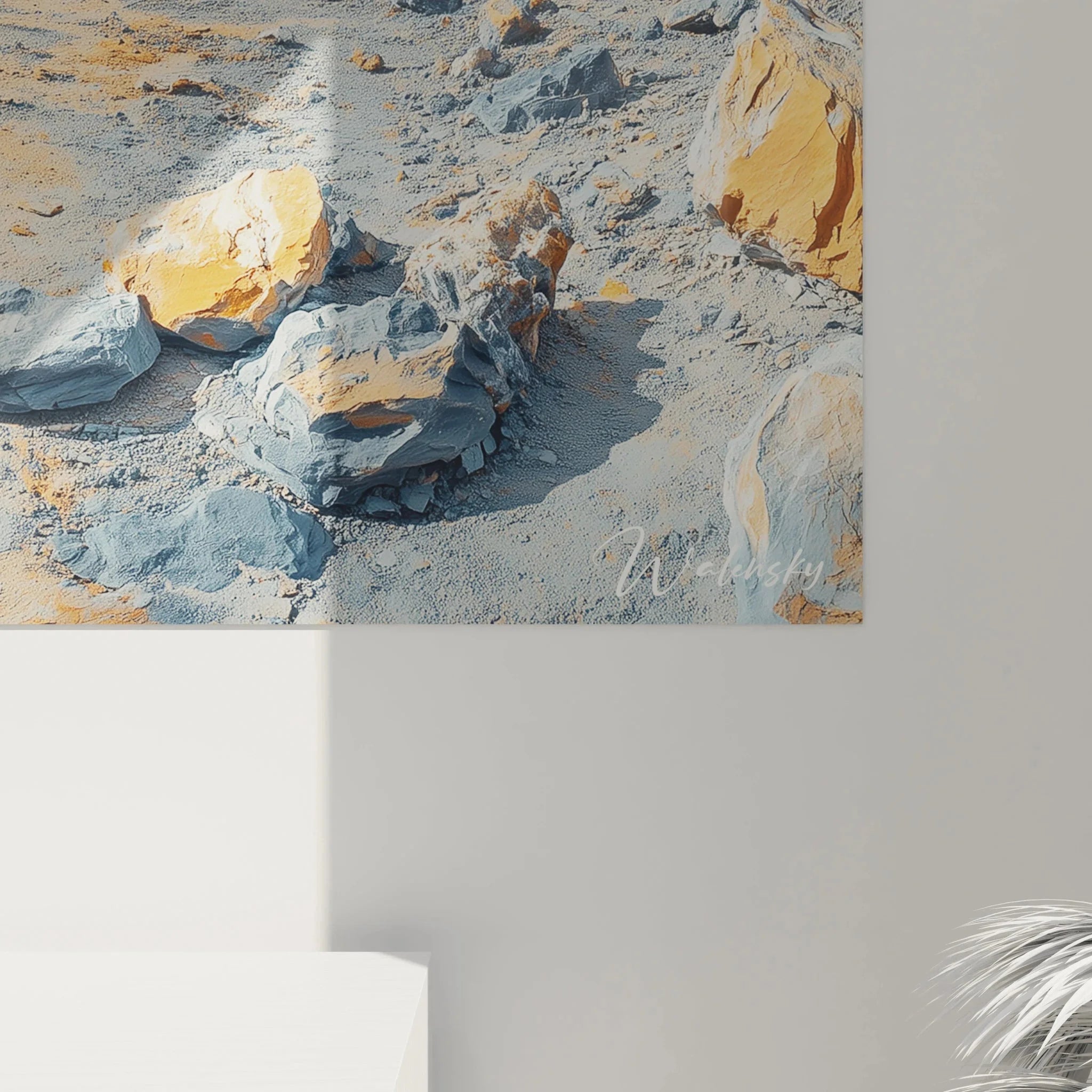 Gesamtansicht Wandbild XXL Wüstenlandschaft mit Tafelbergen und dramatischem Wolkenhimmel