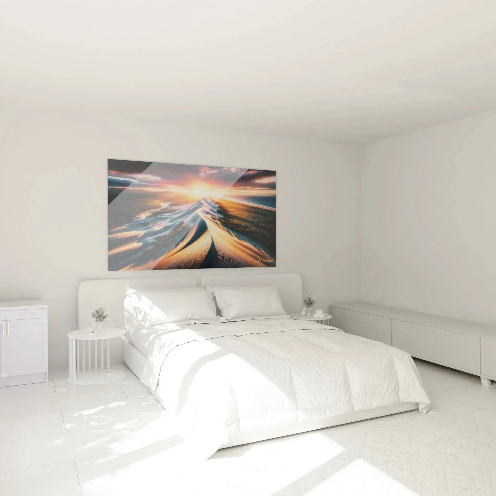 Wandbild XXL Wüste Sanddünen im Schlafzimmer - moderne Wüstenlandschaft Wanddekoration