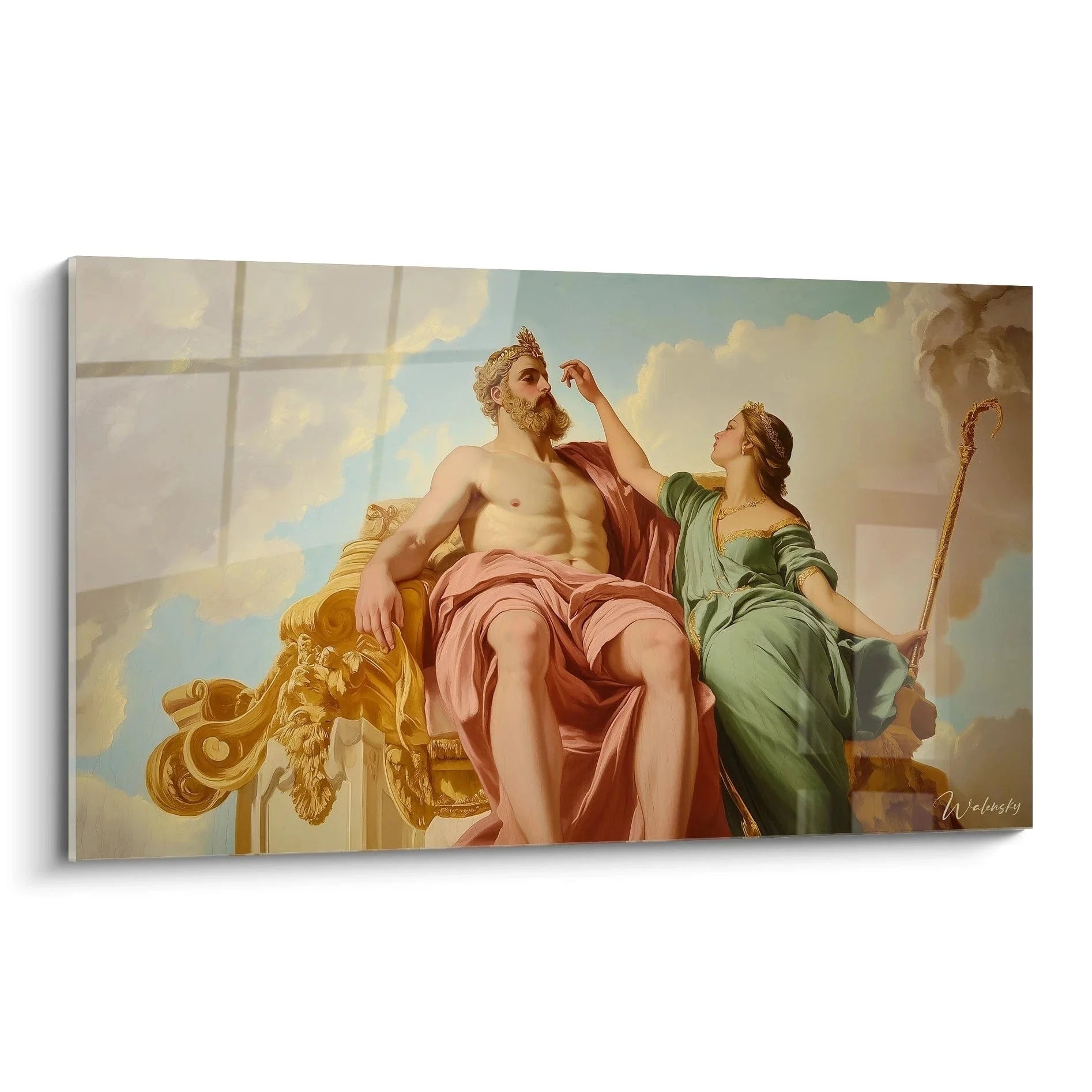 Wandbild Zeus und Hera auf goldenem Thron - Neoklassische Mythologie Kunst Ingres Edition