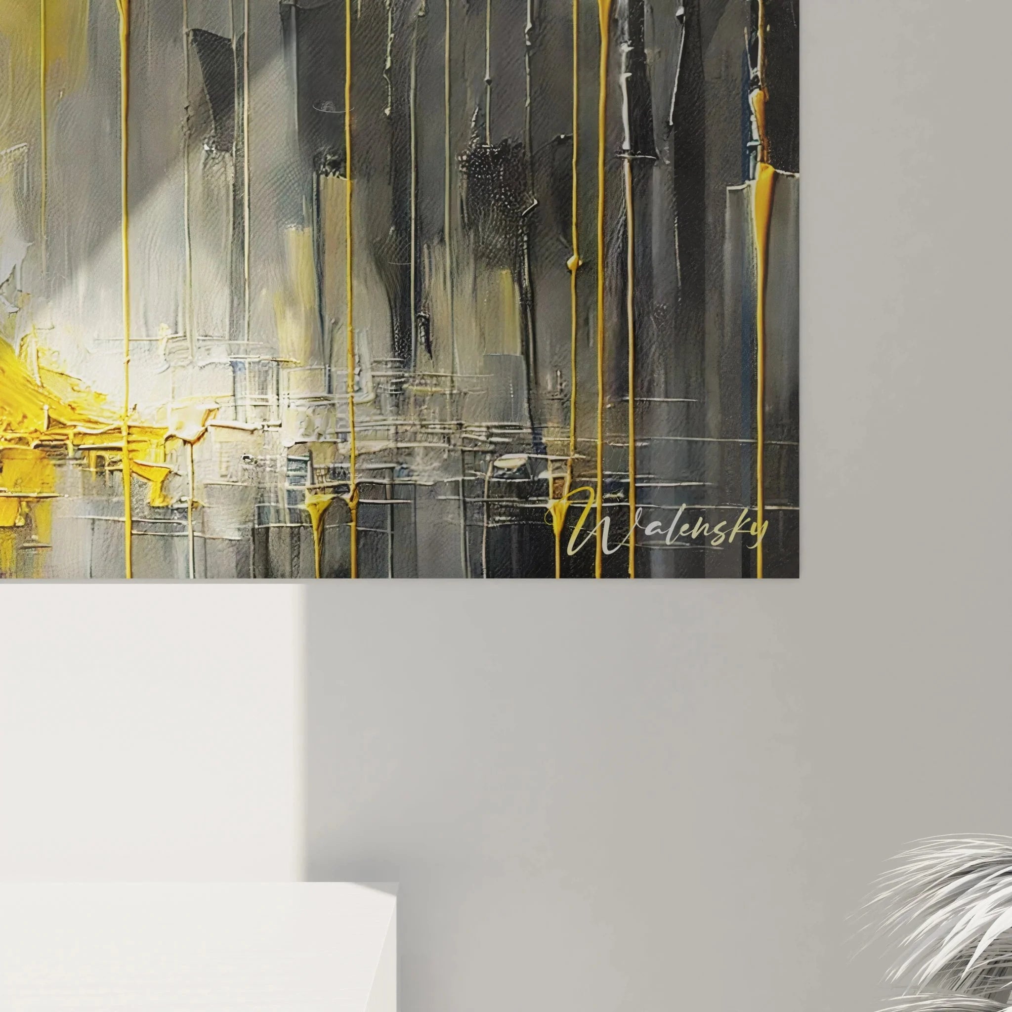 Gesamtansicht romantische Wanddekoration Liebespaar Regen Wohnzimmer Einrichtung Edition Paar